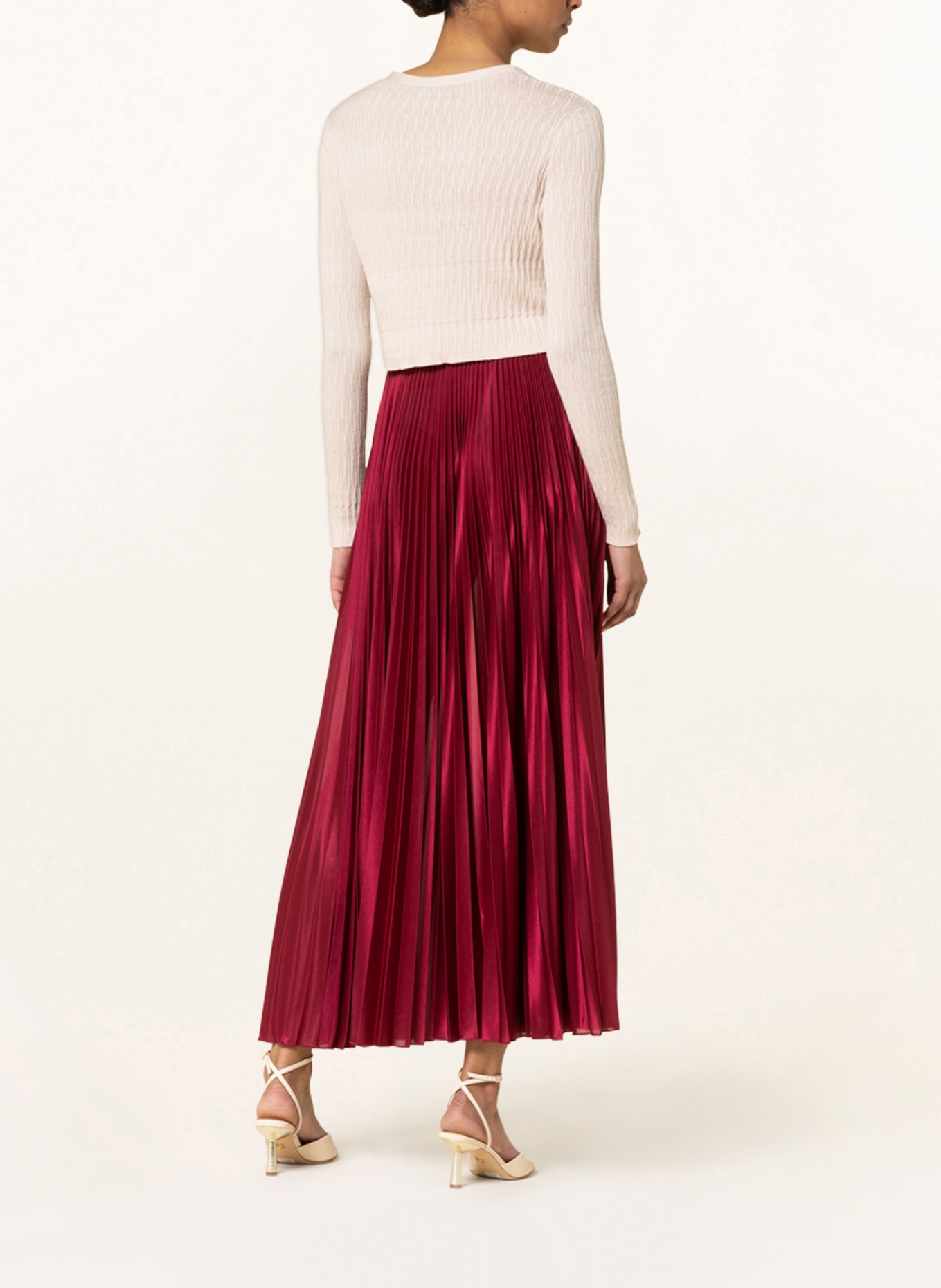 MAX & Co. Pleated skirt CROSS, Color: DARK RED (Image 3)