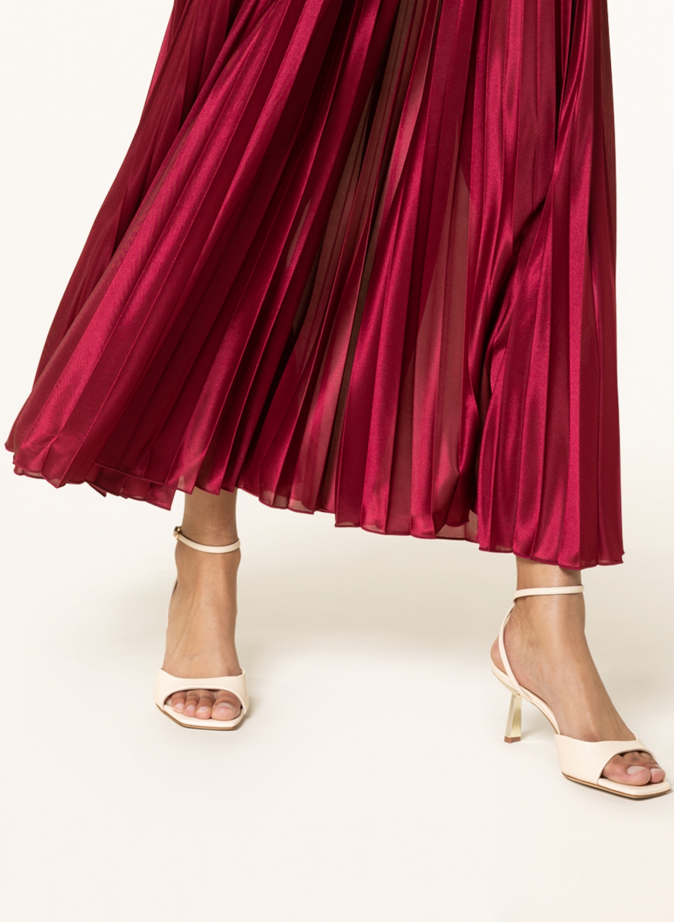 MAX & Co. Pleated skirt CROSS, Color: DARK RED (Image 4)