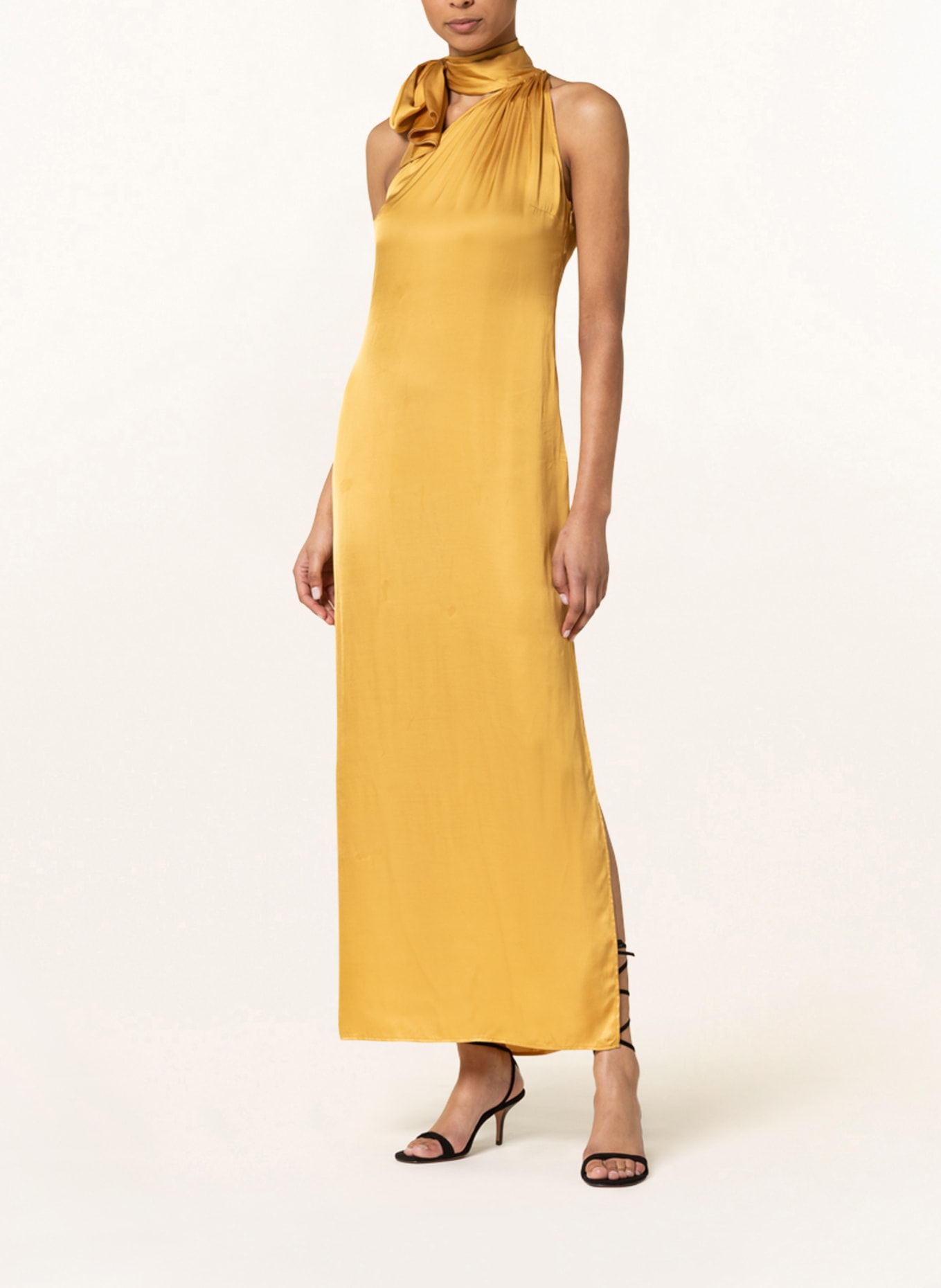 MAX & Co. One-Shoulder-Kleid MOSTRINA aus Satin, Farbe: DUNKELGELB (Bild 2)