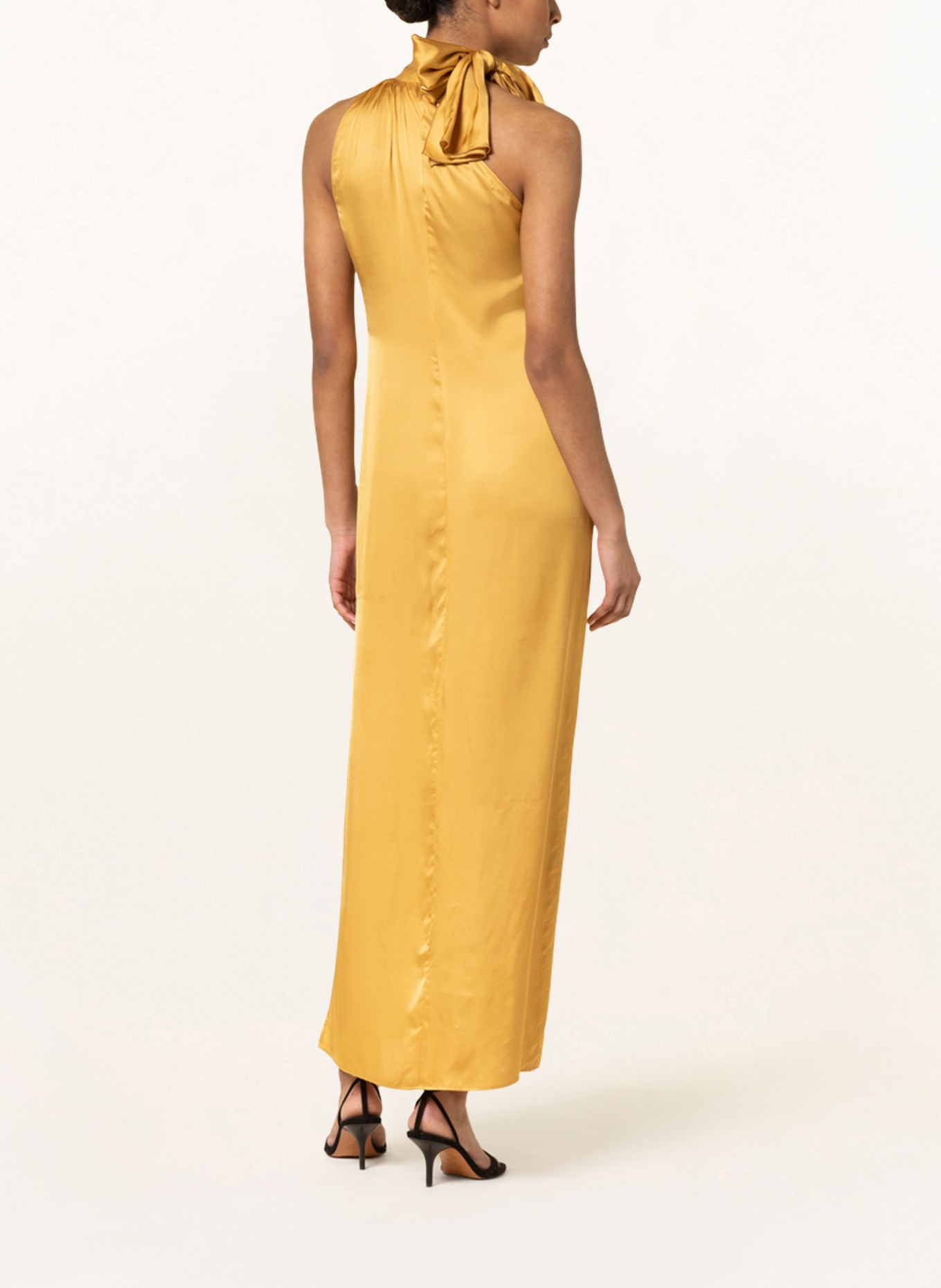 MAX & Co. One-shoulder dress MOSTRINA made of satin, Color: DARK YELLOW (Image 3)