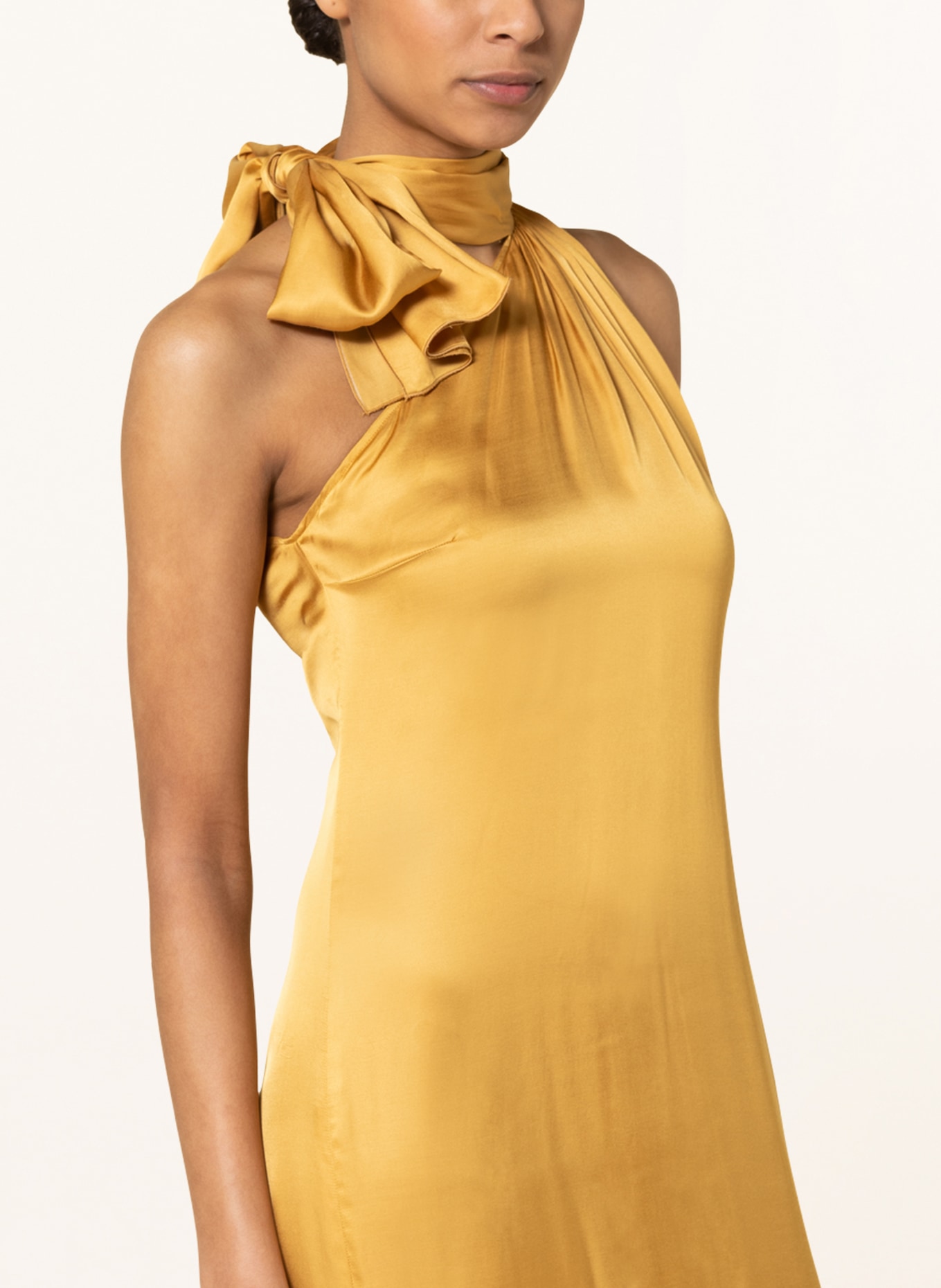 MAX & Co. One-shoulder dress MOSTRINA made of satin, Color: DARK YELLOW (Image 4)