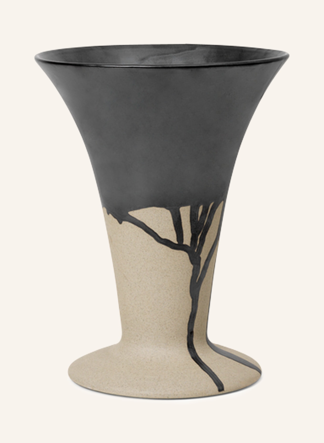 Ferm LIVING Vase FLORES, Farbe: SILBER/ CREME (Bild 1)