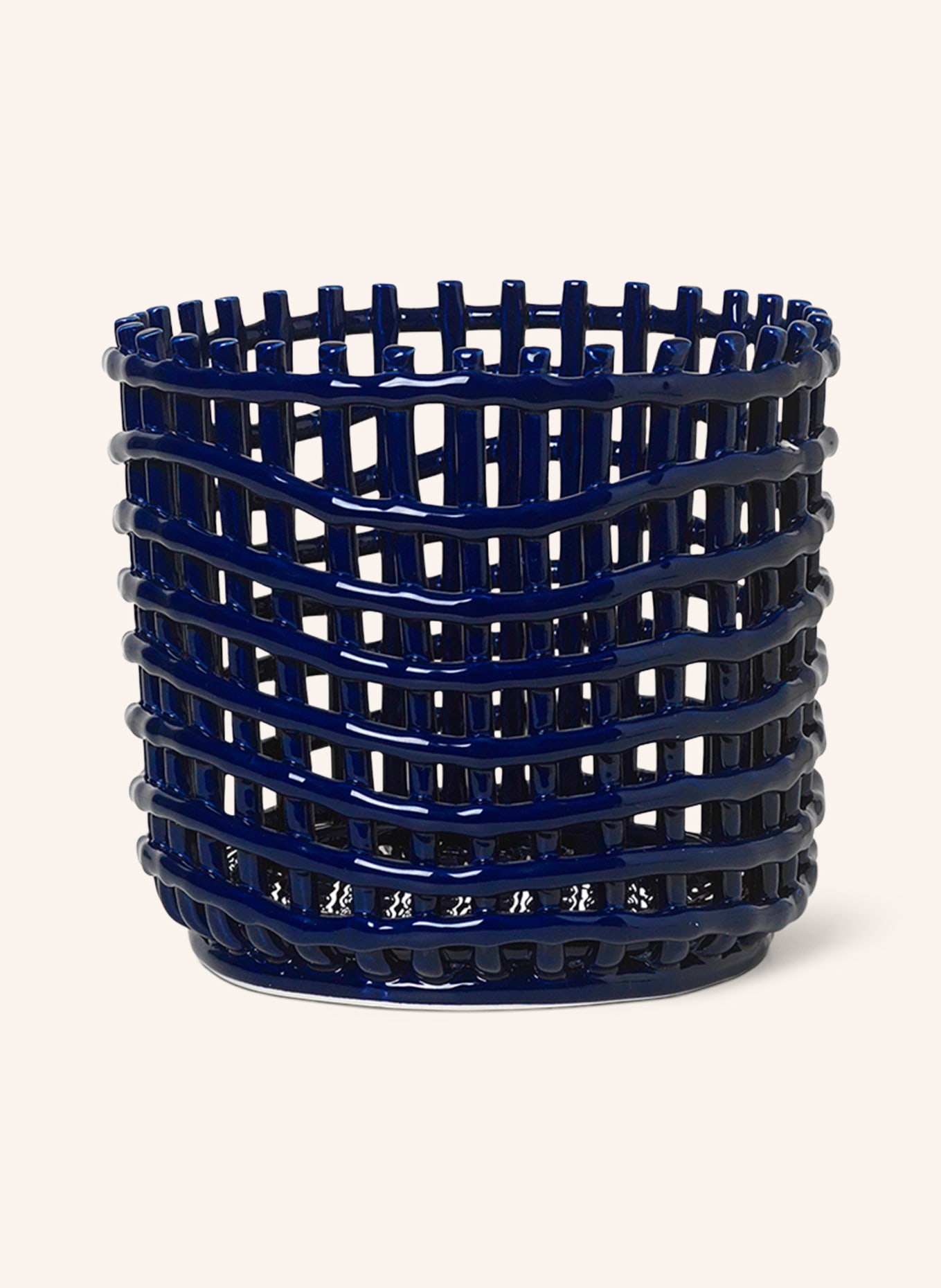 Ferm LIVING CERAMIC basket, Color: BLUE (Image 1)