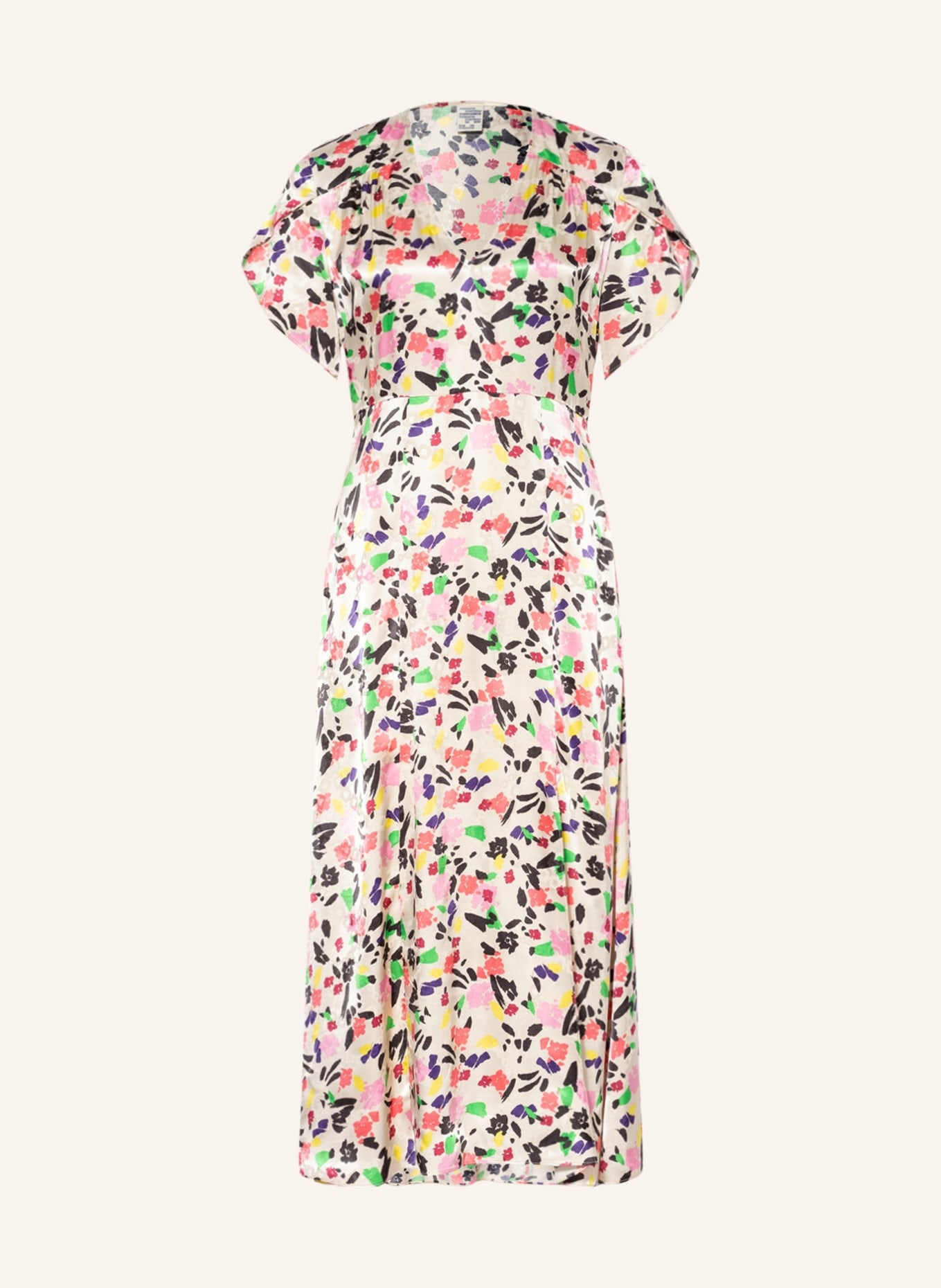 BAUM UND PFERDGARTEN Dress AIYANNA, Color: CREAM/ PINK/ NEON GREEN (Image 1)