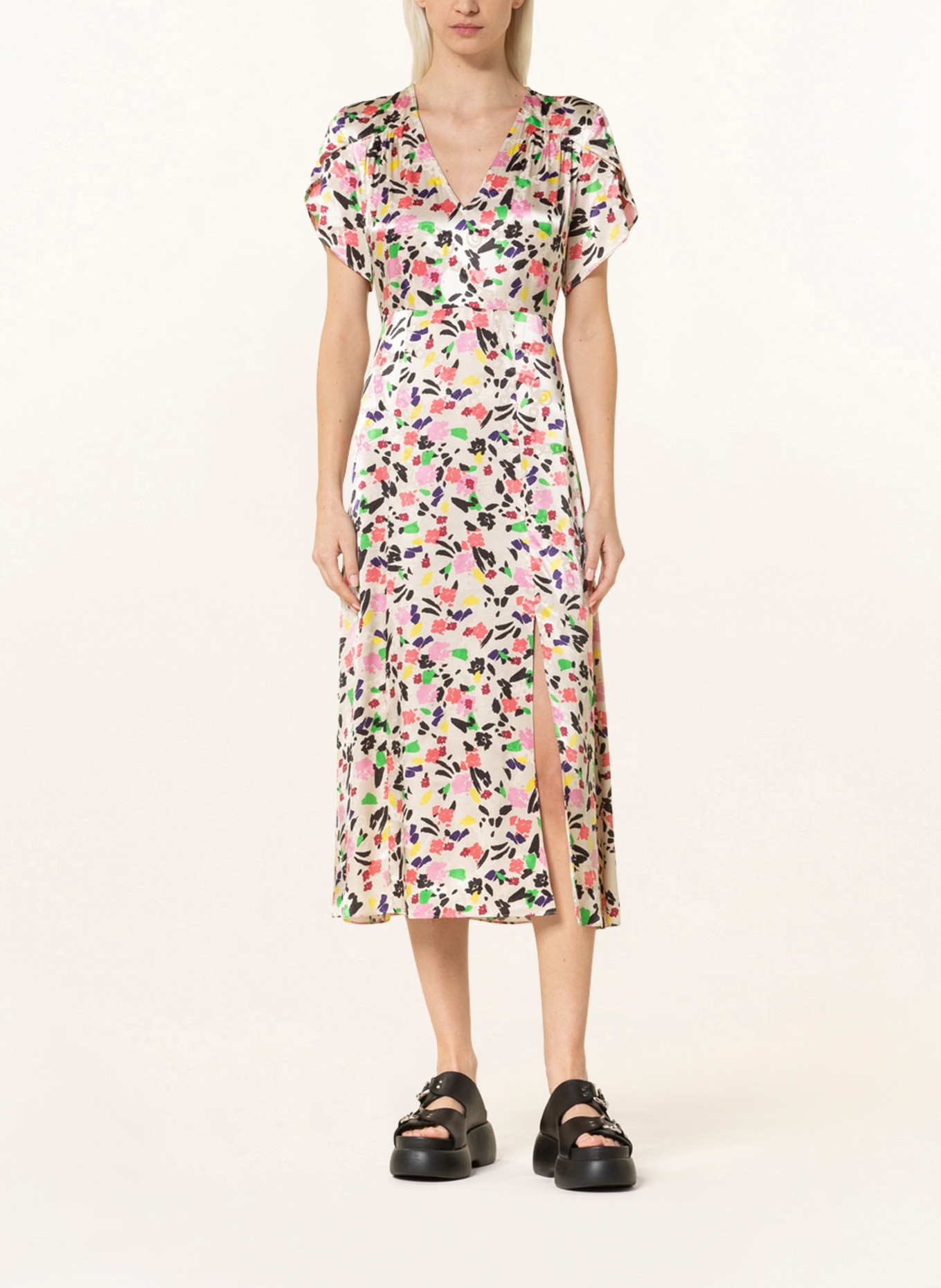 BAUM UND PFERDGARTEN Dress AIYANNA, Color: CREAM/ PINK/ NEON GREEN (Image 2)