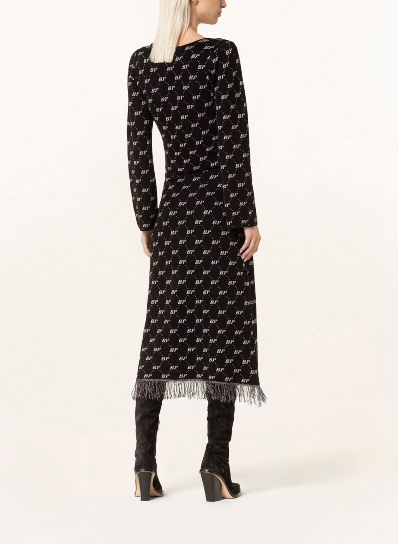 BAUM UND PFERDGARTEN Knit skirt with glitter thread, Color: BLACK/ PINK (Image 3)