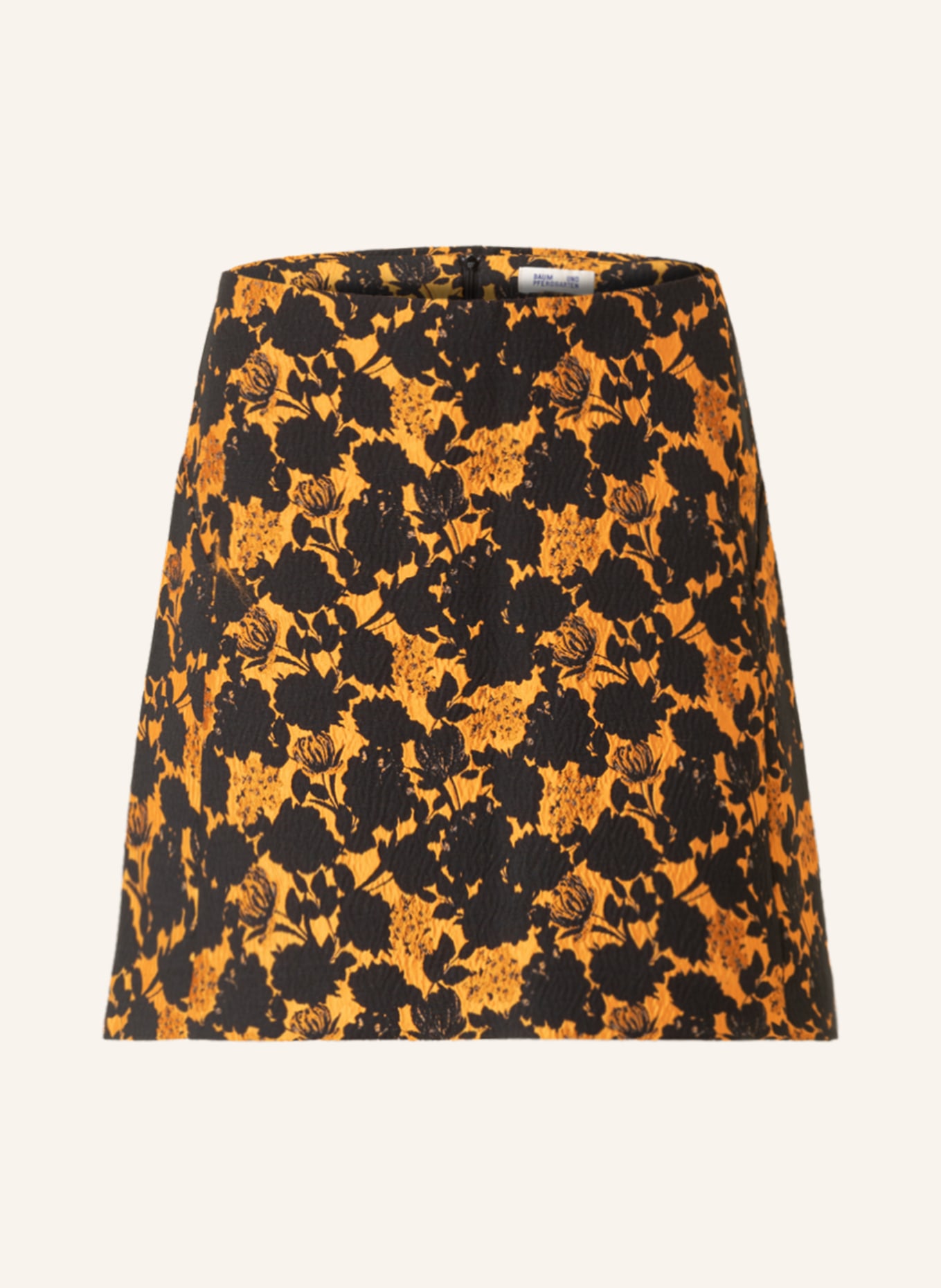 BAUM UND PFERDGARTEN Jacquard skirt SAGIRA, Color: BLACK/ ORANGE (Image 1)