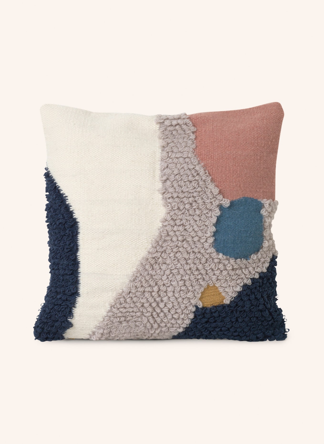 Ferm LIVING Decorative cushion cover, Color: CREAM/ ROSE/ DARK BLUE (Image 1)