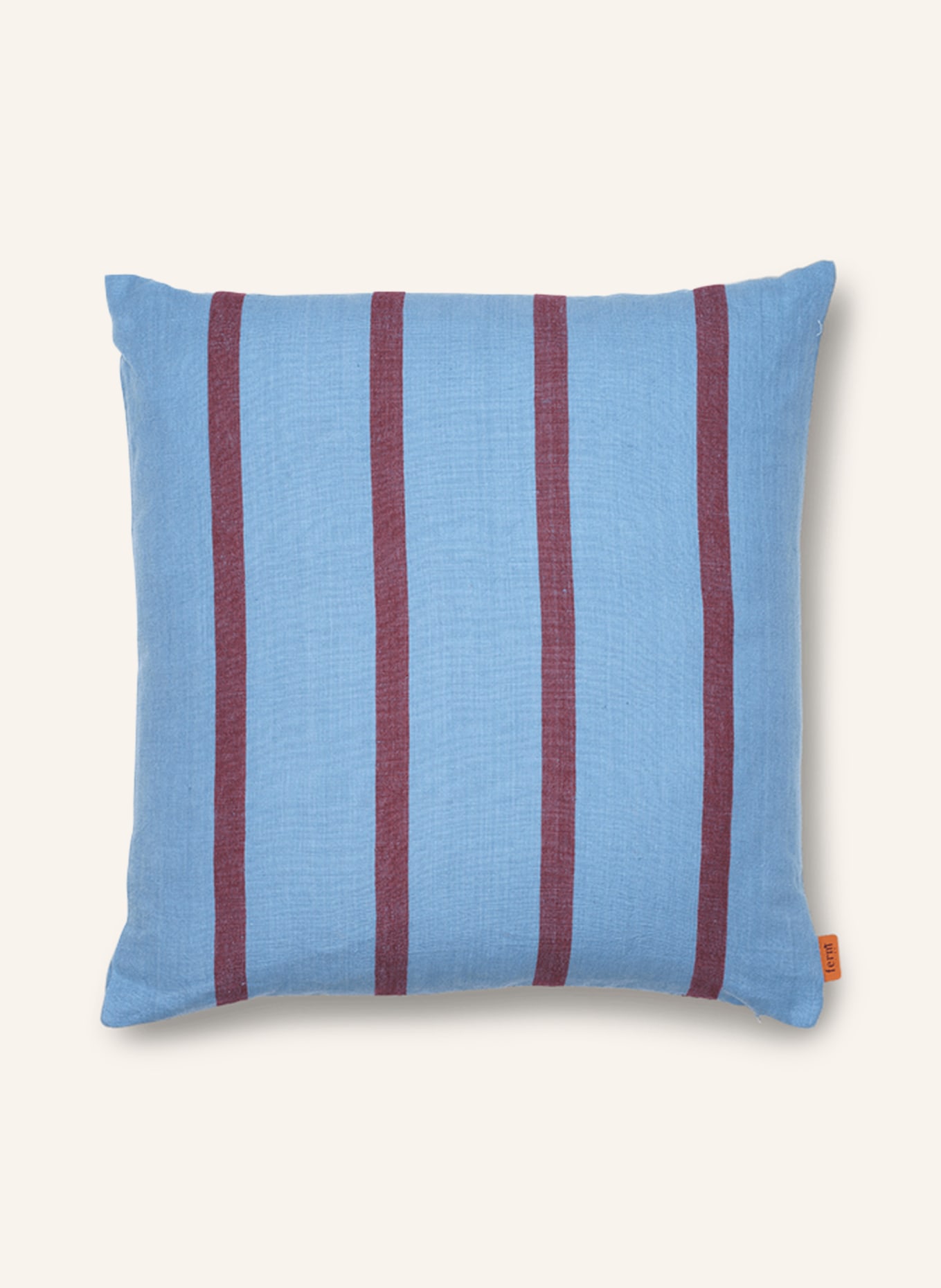 Ferm LIVING Decorative cushion cover, Color: LIGHT BLUE/ DARK RED (Image 1)