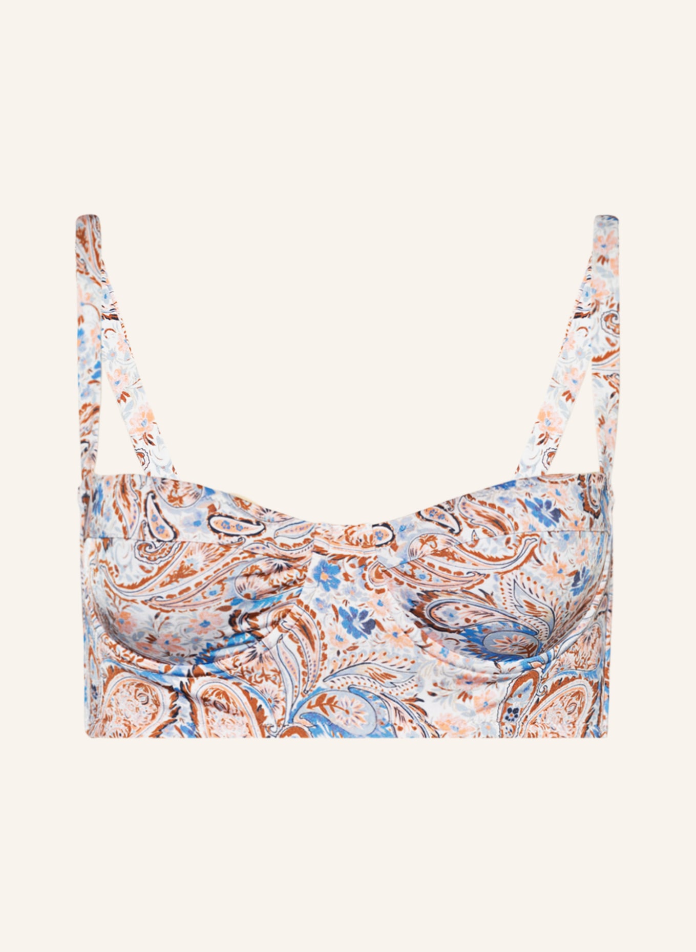 EVARAE Bügel-Bikini-Top LUELLA, Farbe: HELLBLAU/ BRAUN/ LACHS (Bild 1)