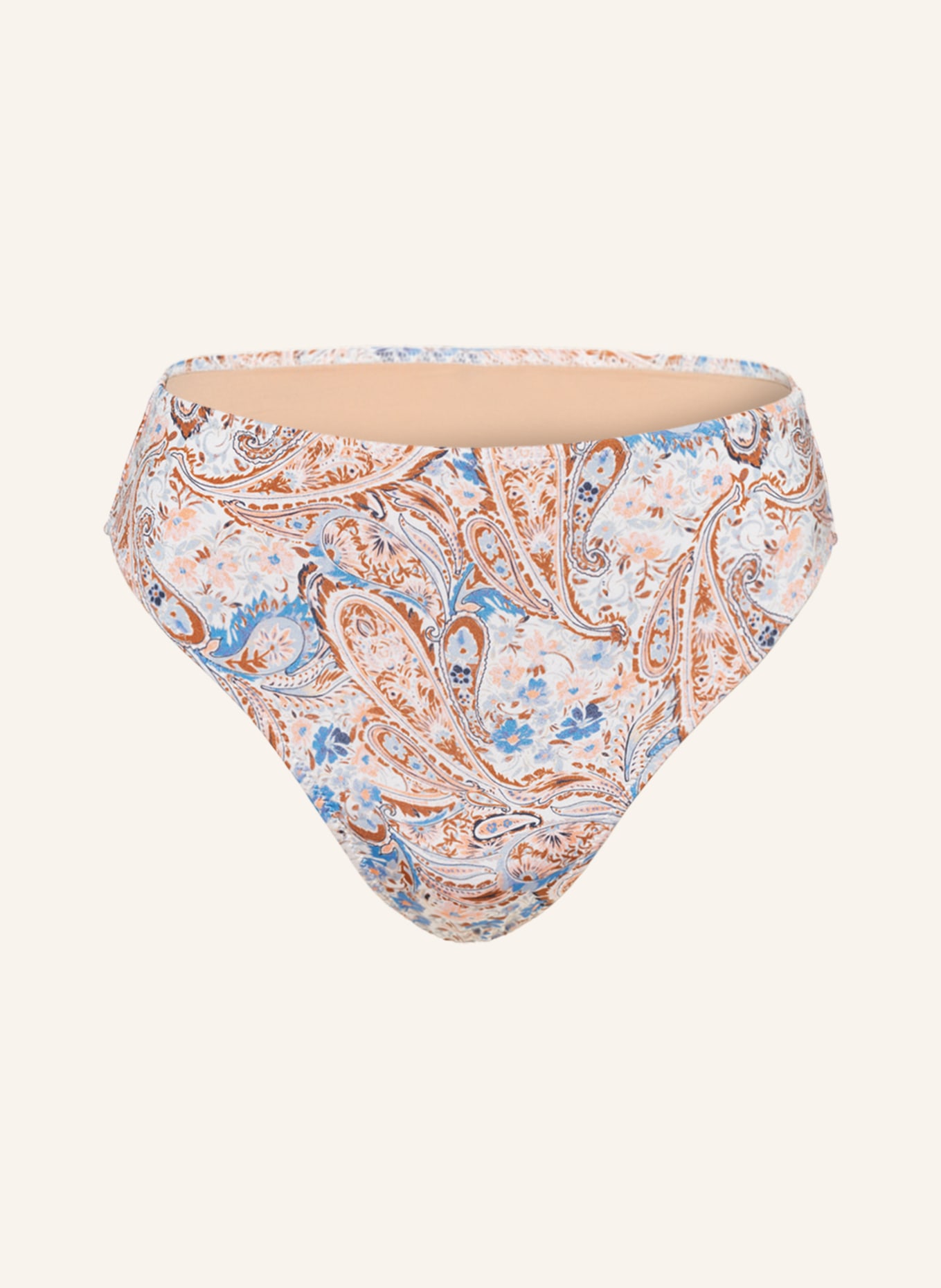 EVARAE High waist bikini bottoms IZA, Color: LIGHT BLUE/ BROWN/ WHITE (Image 1)