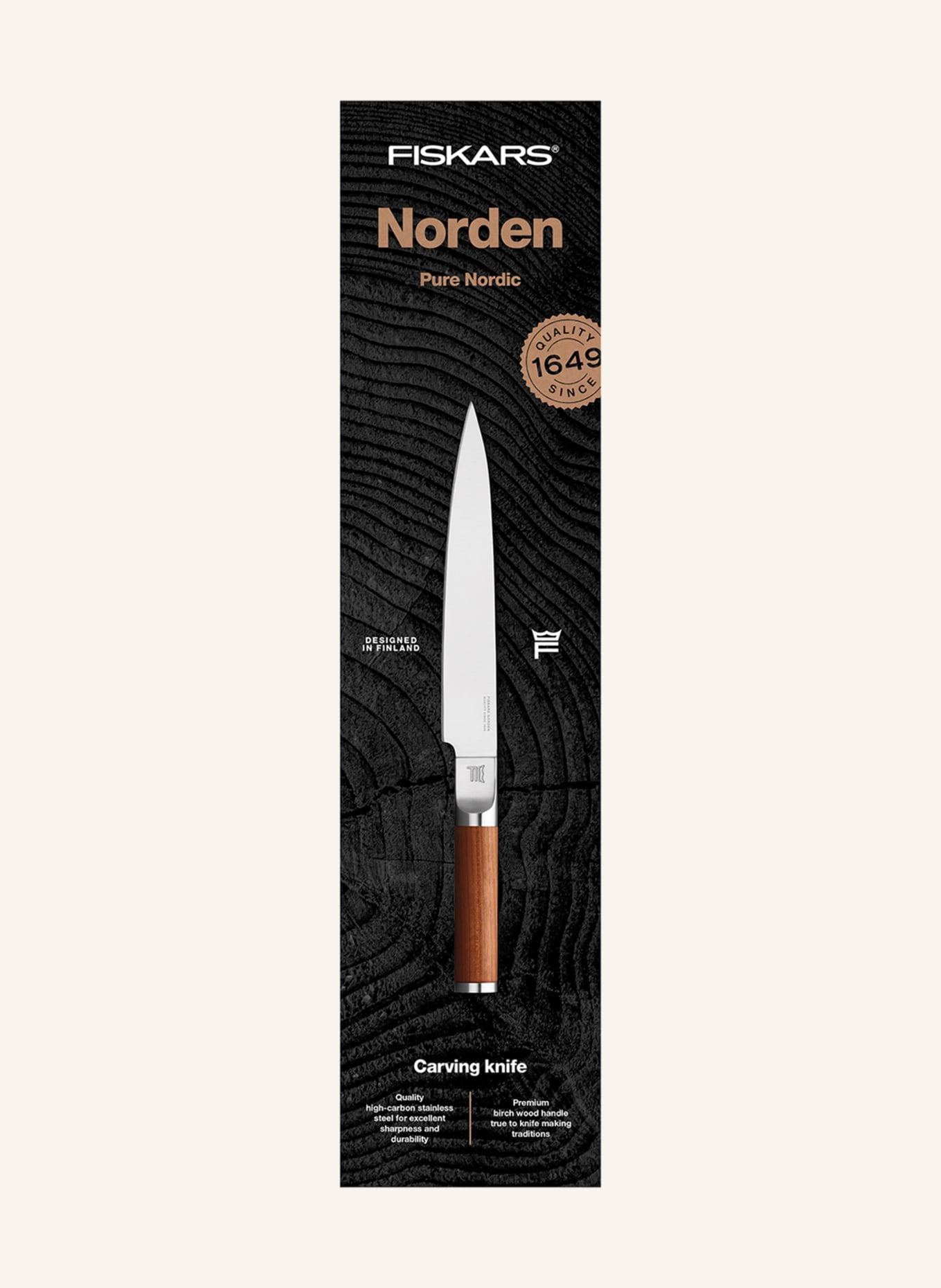 FISKARS Porcovací nůž NORDEN, Barva: STŘÍBRNÁ/ HNĚDÁ (Obrázek 2)