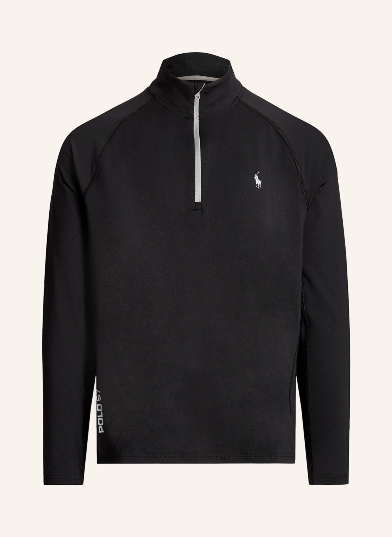 POLO RALPH LAUREN Jersey half zip sweater in black