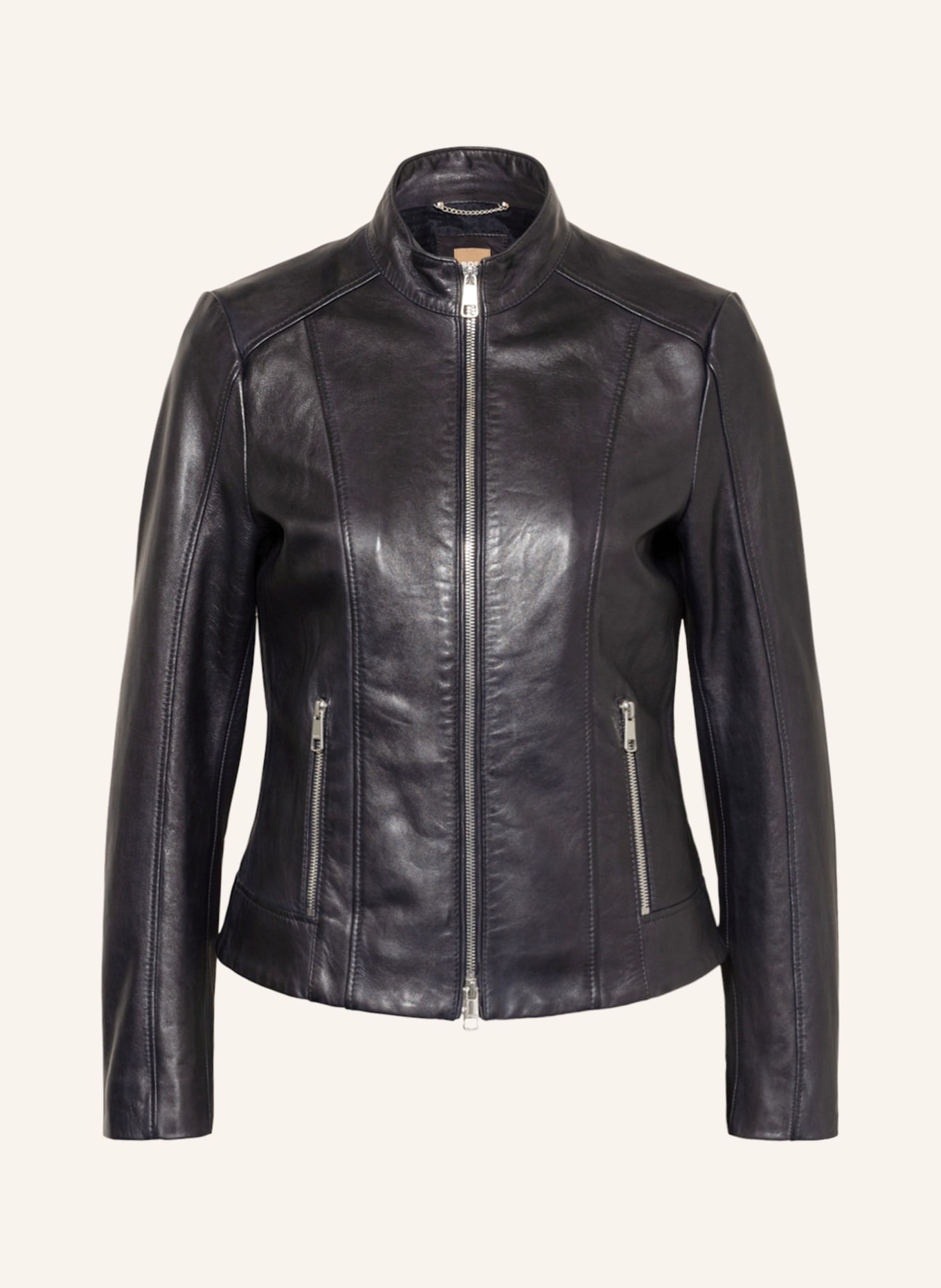 BOSS Leather jacket SABELLA, Color: BLACK (Image 1)
