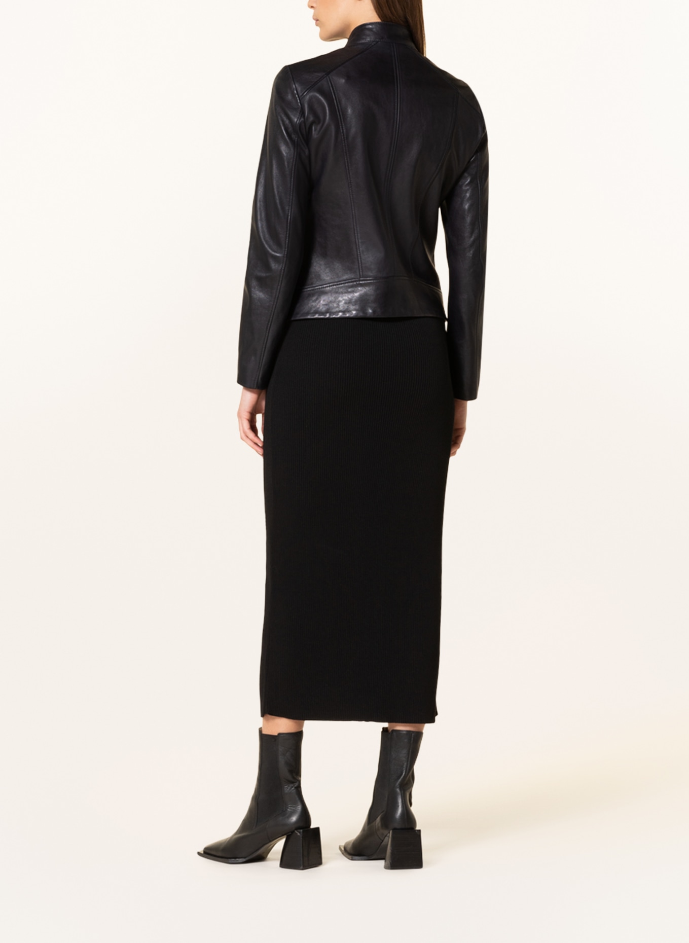 BOSS Leather jacket SABELLA, Color: BLACK (Image 3)