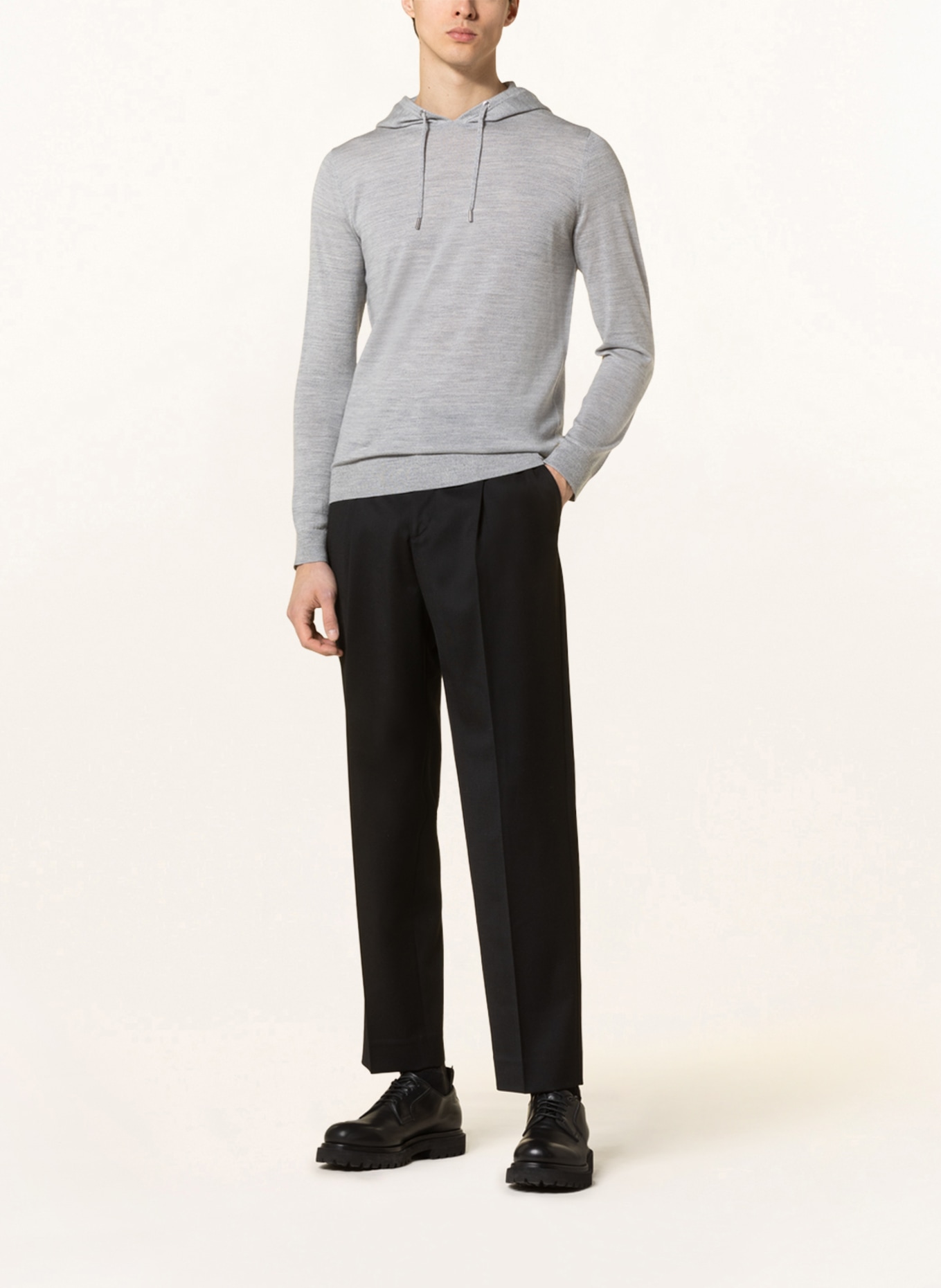REISS Knit hoodie HOLLAND, Color: LIGHT GRAY (Image 2)