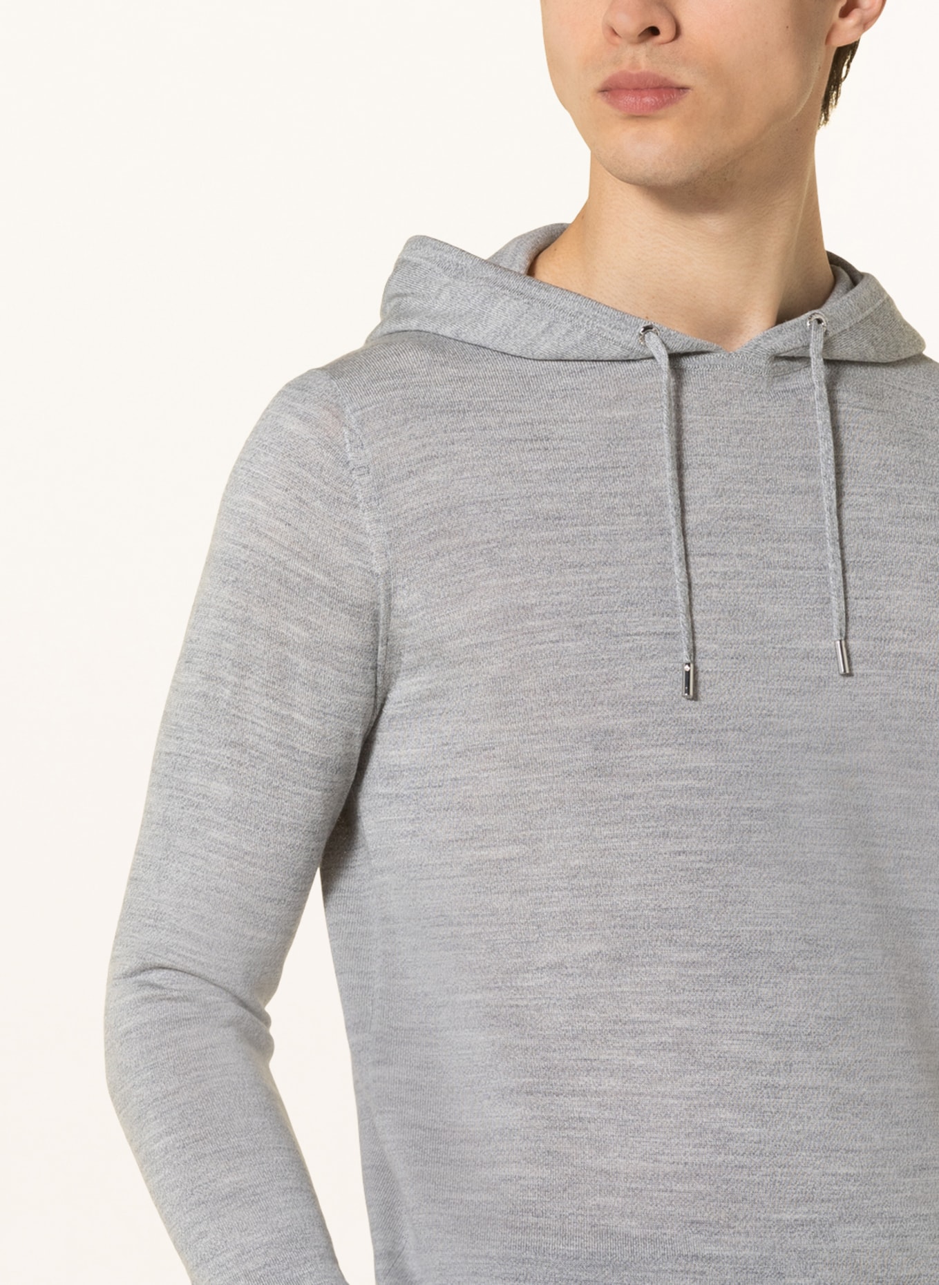 REISS Knit hoodie HOLLAND, Color: LIGHT GRAY (Image 5)