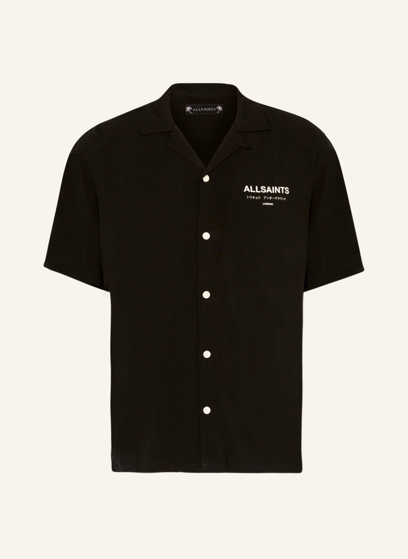 ALLSAINTS Resort shirt UNDERGROUND relaxed fit, Color: BLACK/ WHITE (Image 1)