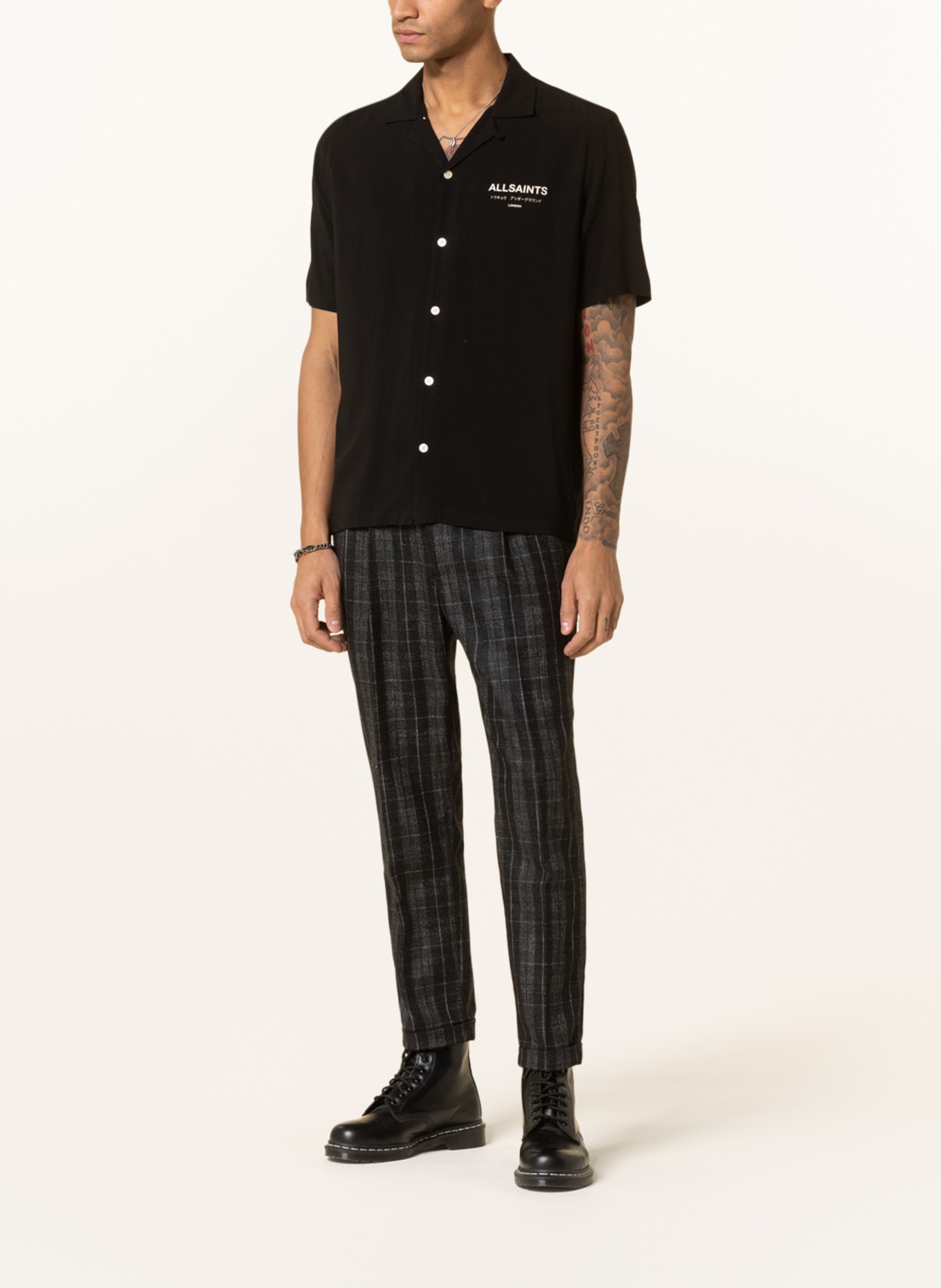 ALLSAINTS Resort shirt UNDERGROUND relaxed fit, Color: BLACK/ WHITE (Image 3)