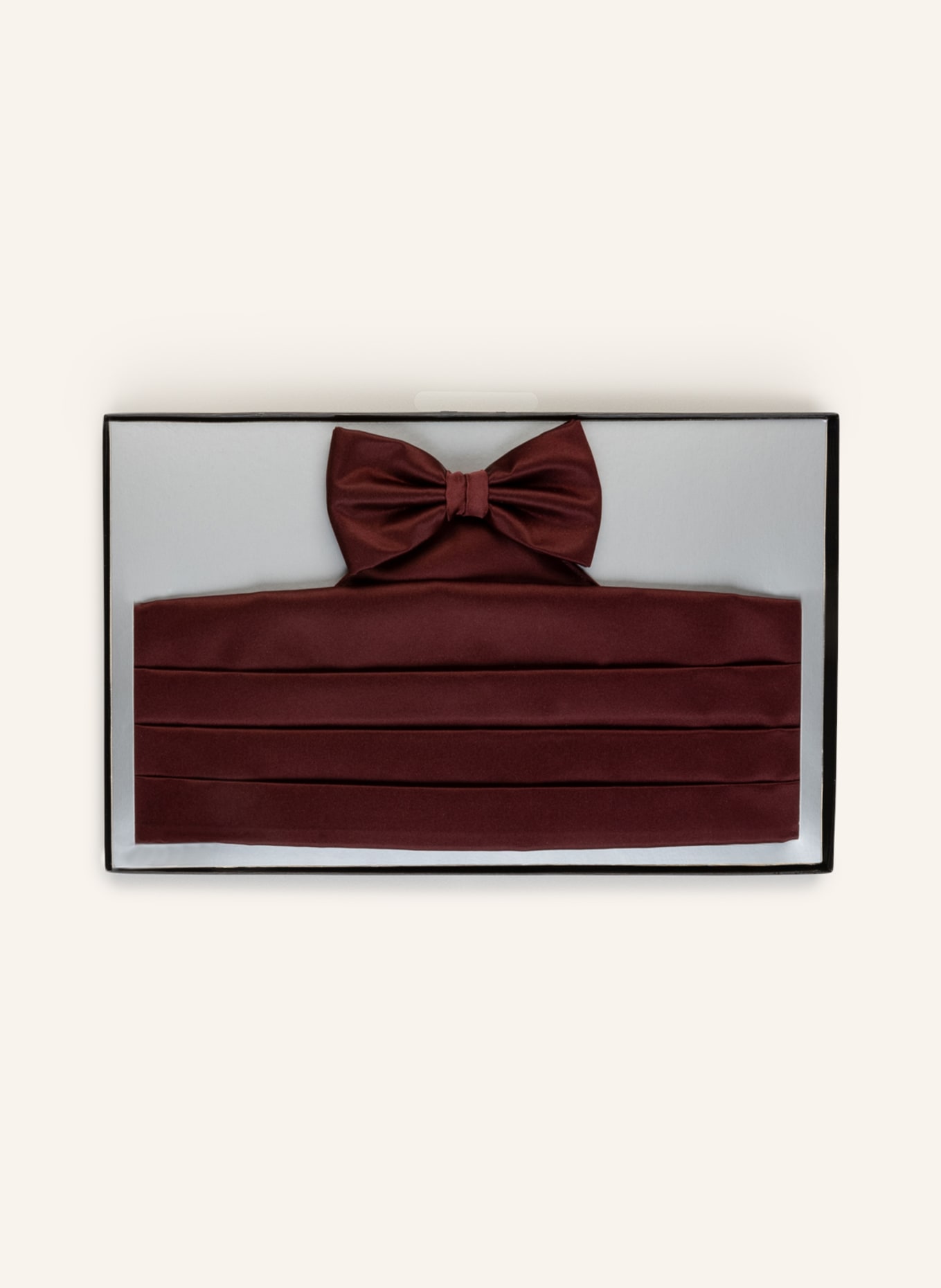 WILVORST Set: Bow tie and cummerbund, Color: DARK RED (Image 1)