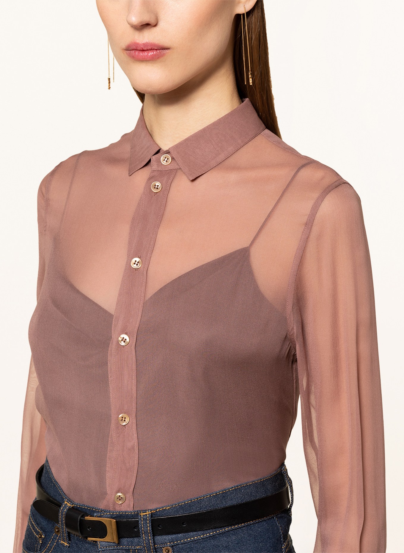 SAINT LAURENT Hemdbluse aus Seide, Farbe: ROSÉ (Bild 4)