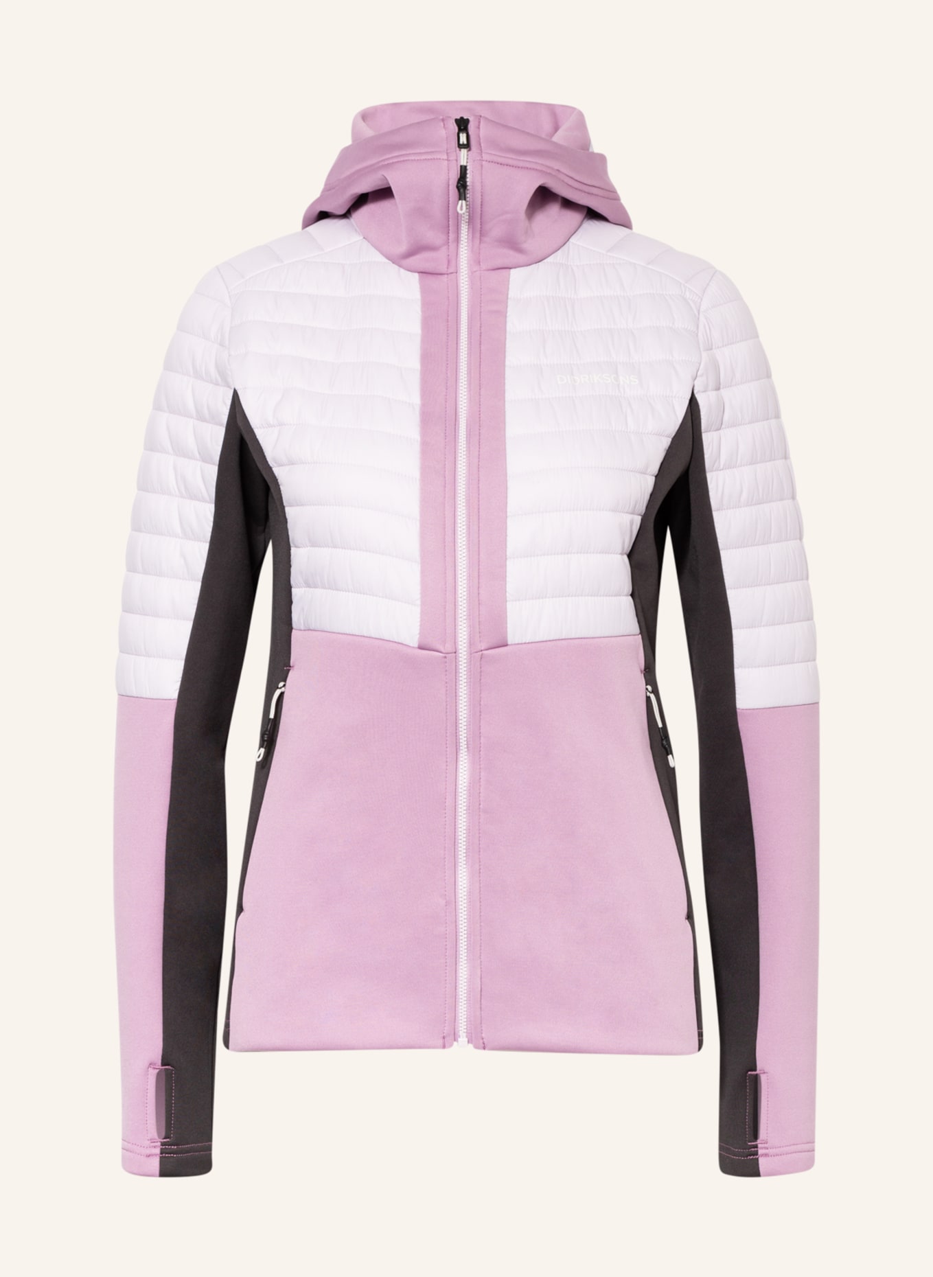 DIDRIKSONS Hybrid quilted jacket ANNEMA, Color: LIGHT PURPLE/ WHITE/ DARK GRAY (Image 1)