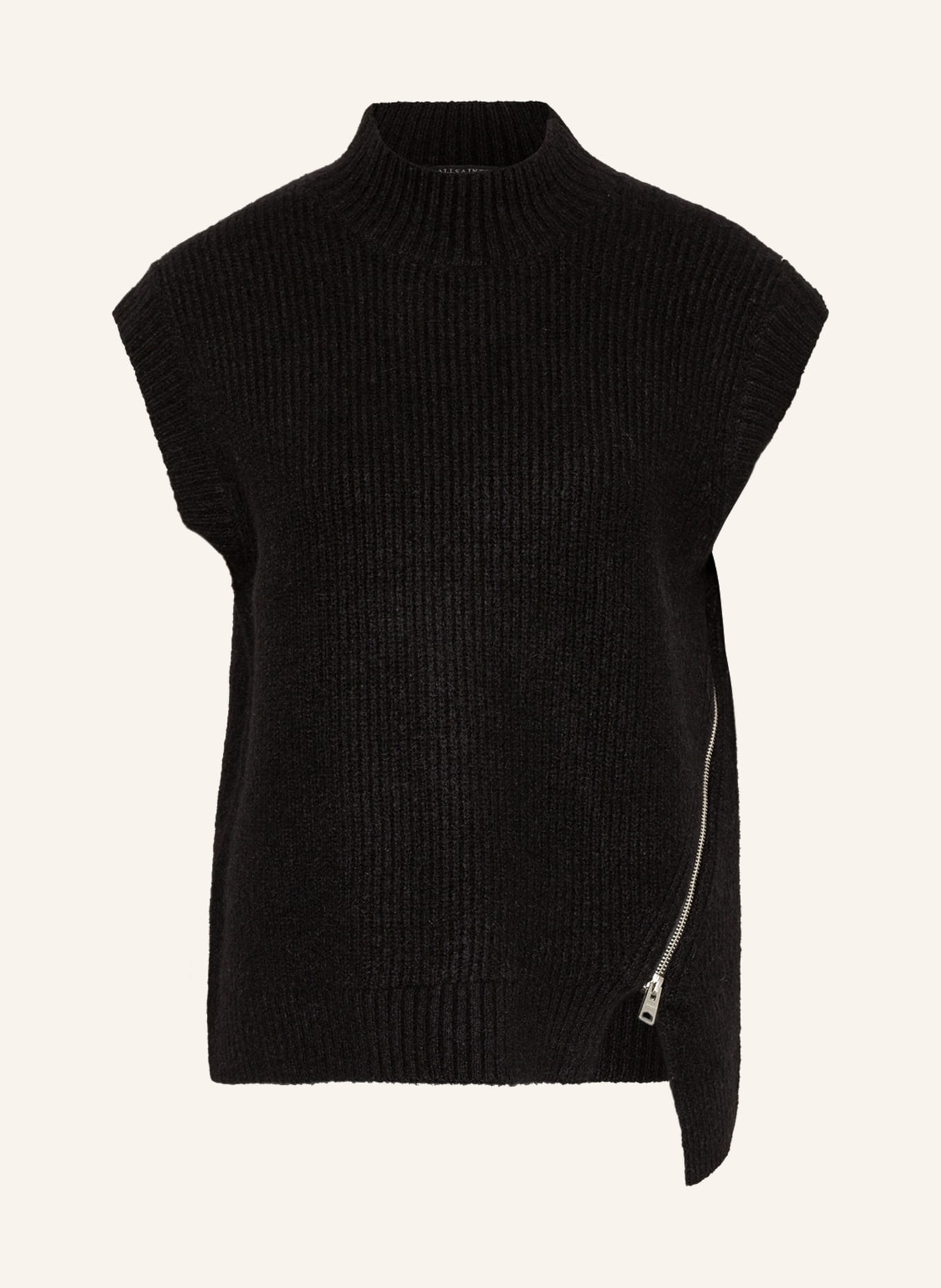 ALLSAINTS Sweater vest CASTEL with alpaca, Color: BLACK (Image 1)