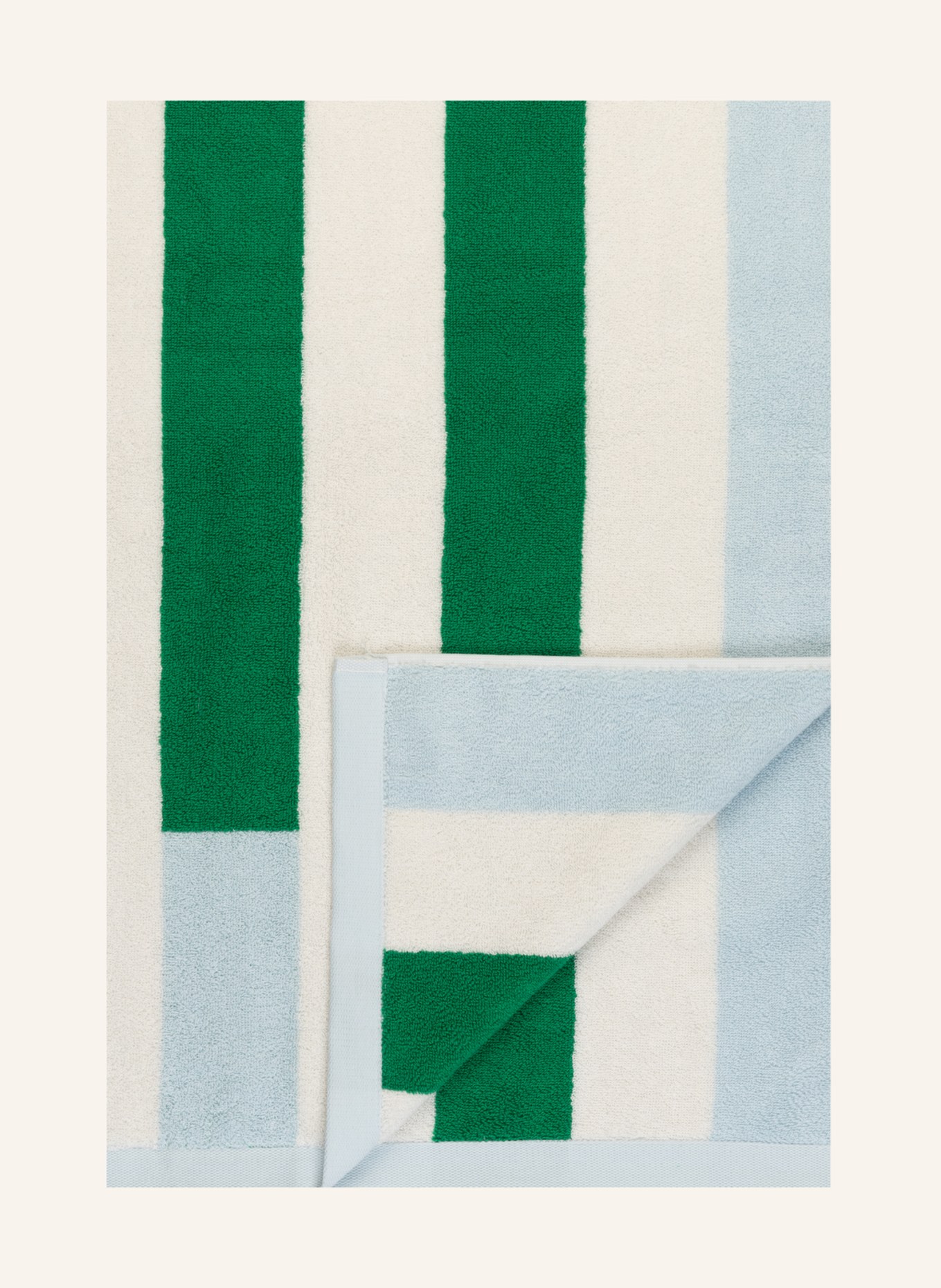 Marc O'Polo Beach towel TYGE, Color: LIGHT BLUE/ WHITE/ GREEN (Image 2)