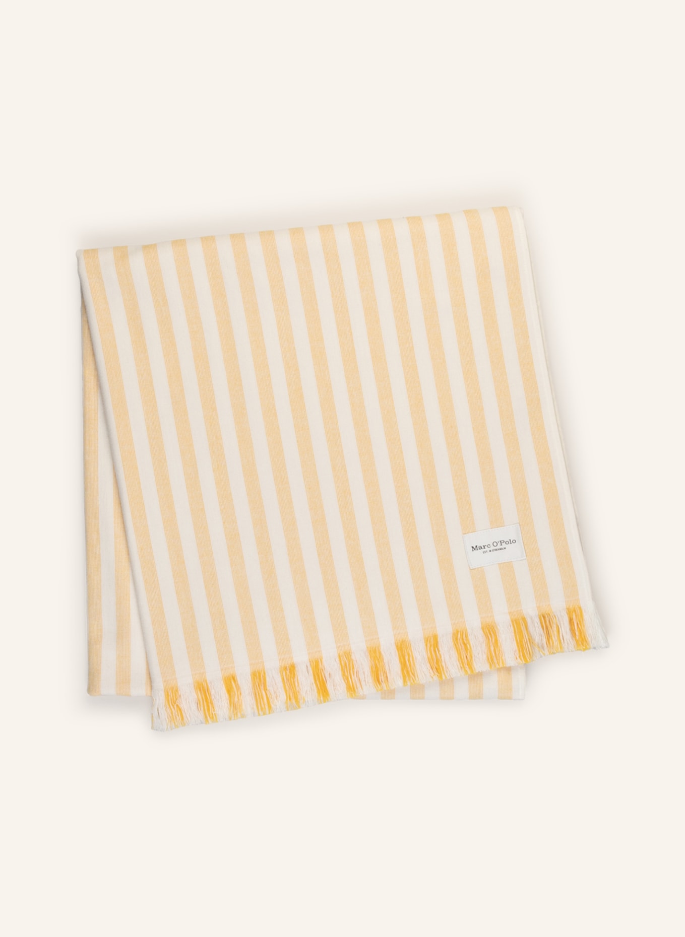 Marc O'Polo Beach towel LEVAR, Color: WHITE/ YELLOW (Image 1)