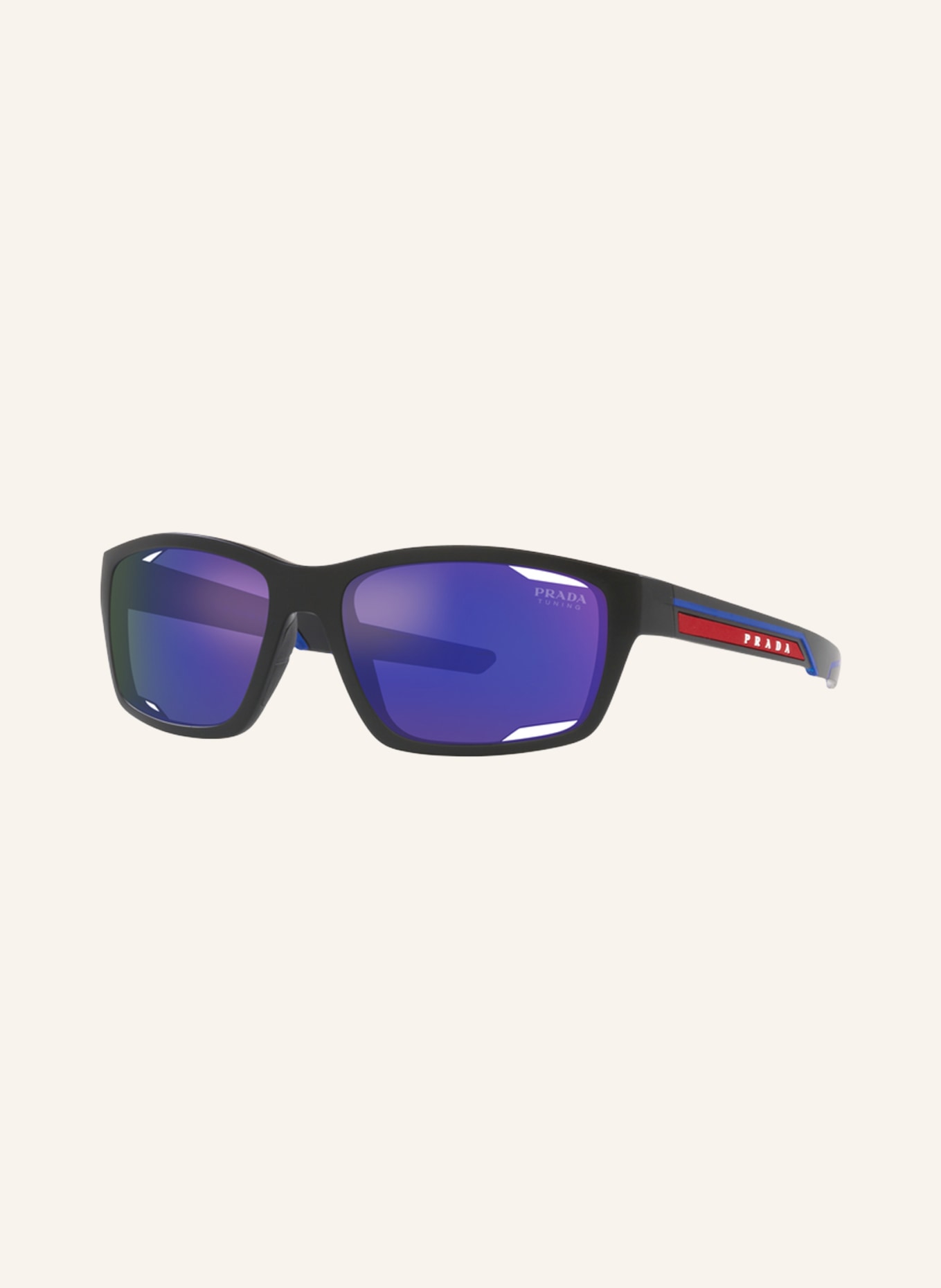 PRADA LINEA ROSSA Sunglasses PS 04YS, Color: 16G05U - BLACK/ BLUE (Image 1)