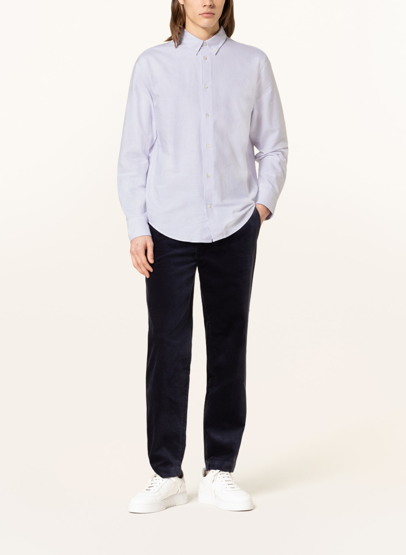 COS Shirt regular fit, Color: WHITE/ LIGHT PURPLE (Image 2)