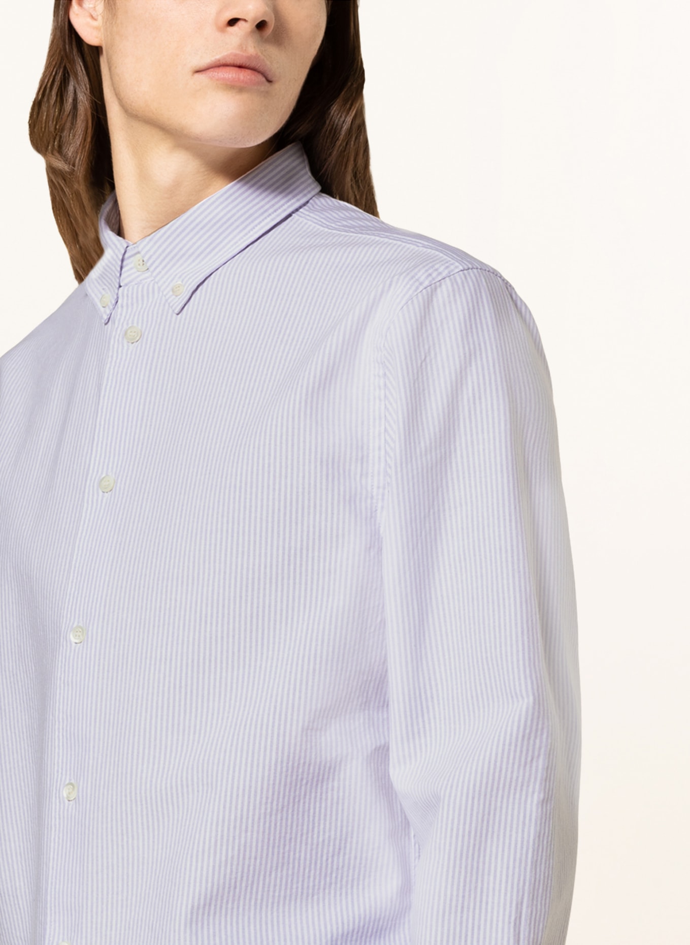 COS Shirt regular fit, Color: WHITE/ LIGHT PURPLE (Image 4)