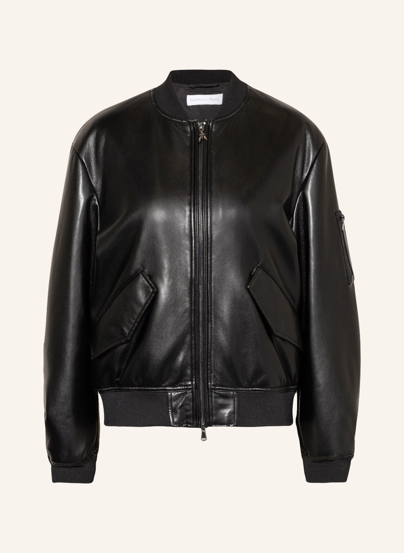PATRIZIA PEPE Bomber jacket in leather look, Color: BLACK (Image 1)