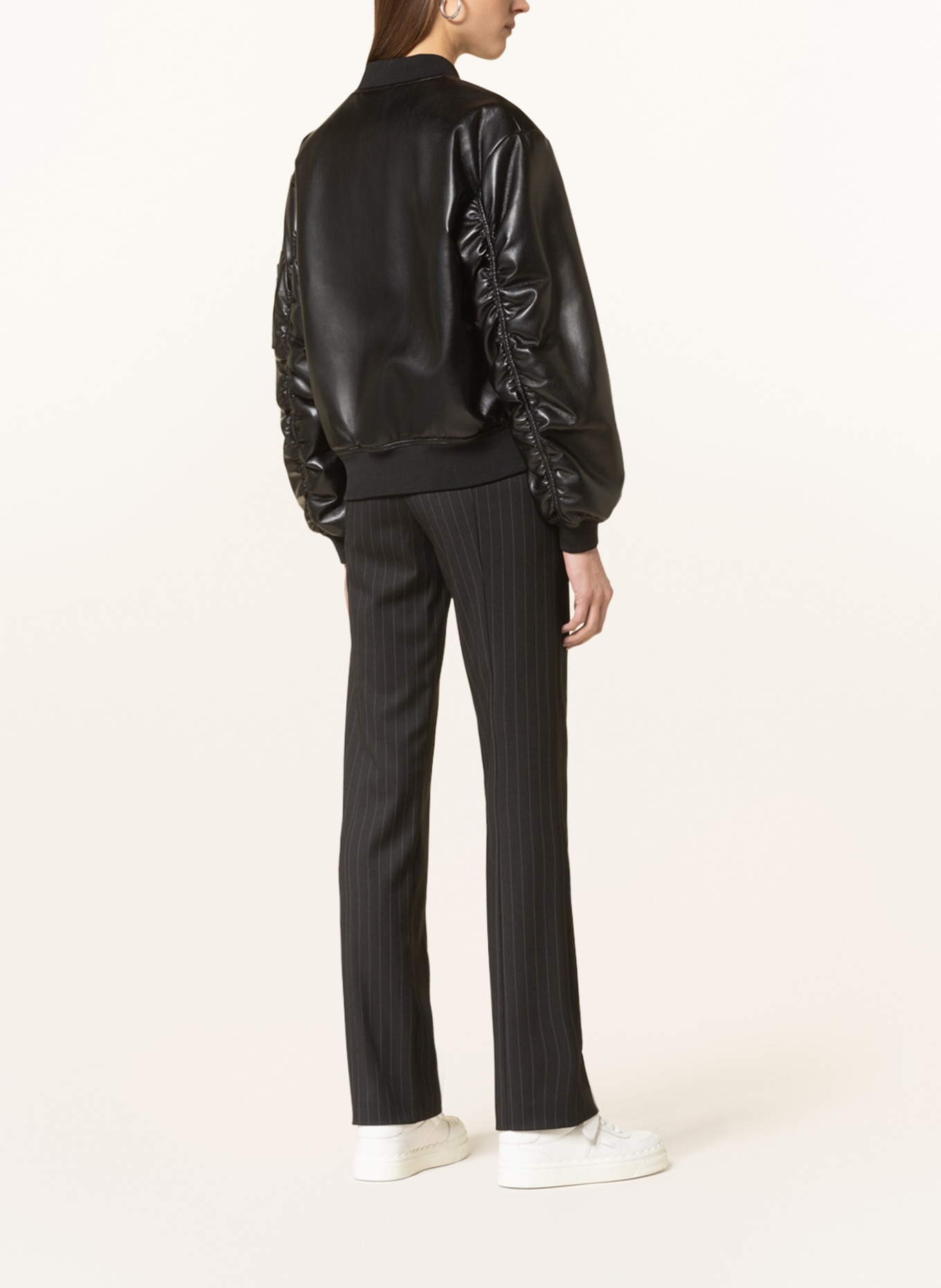 PATRIZIA PEPE Bomber jacket in leather look, Color: BLACK (Image 3)