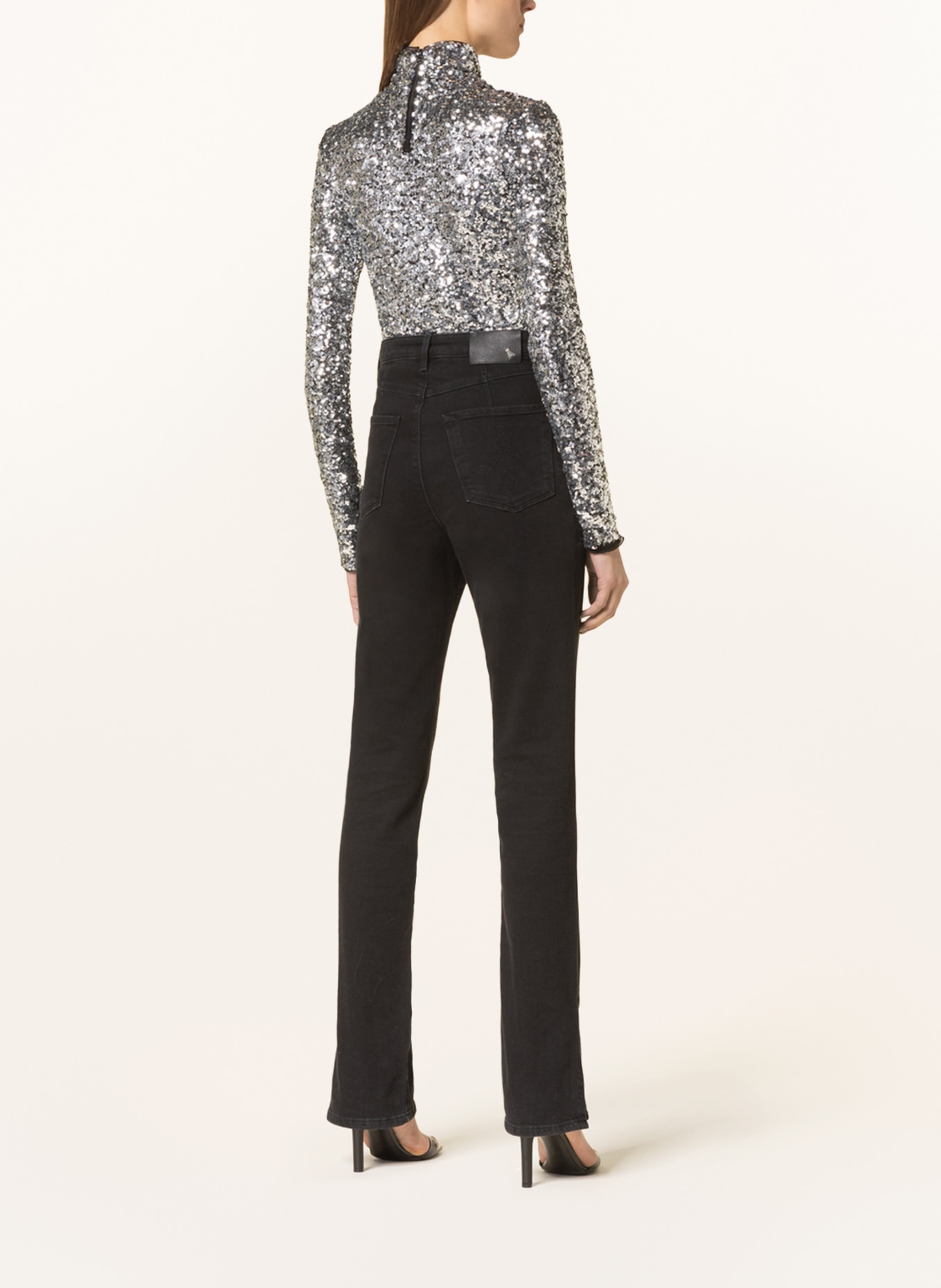 PATRIZIA PEPE Long sleeve shirt with sequins, Color: SILVER (Image 3)