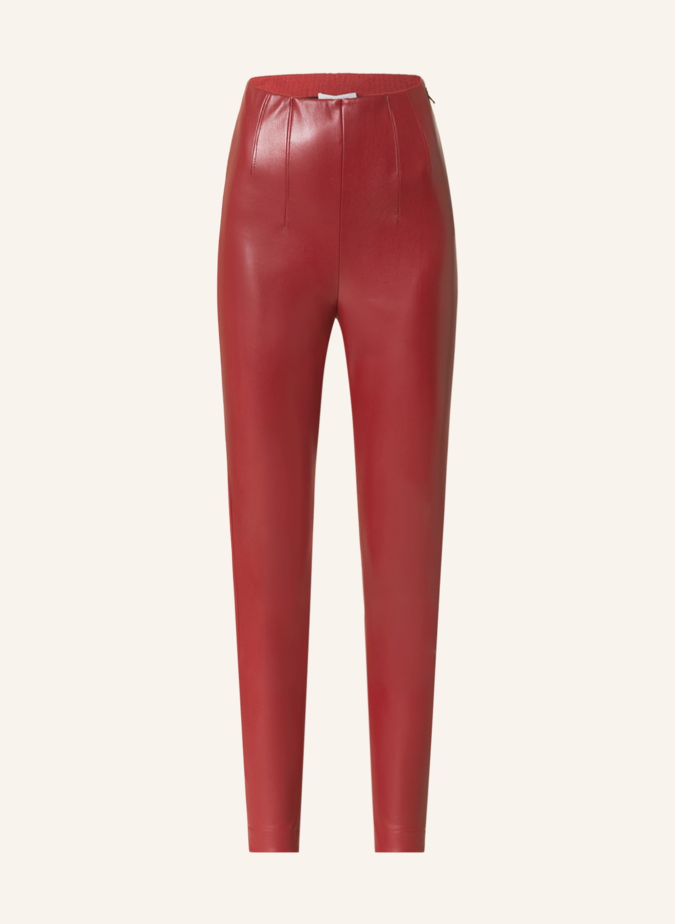 PATRIZIA PEPE Hose in Lederoptik, Farbe: DUNKELROT (Bild 1)