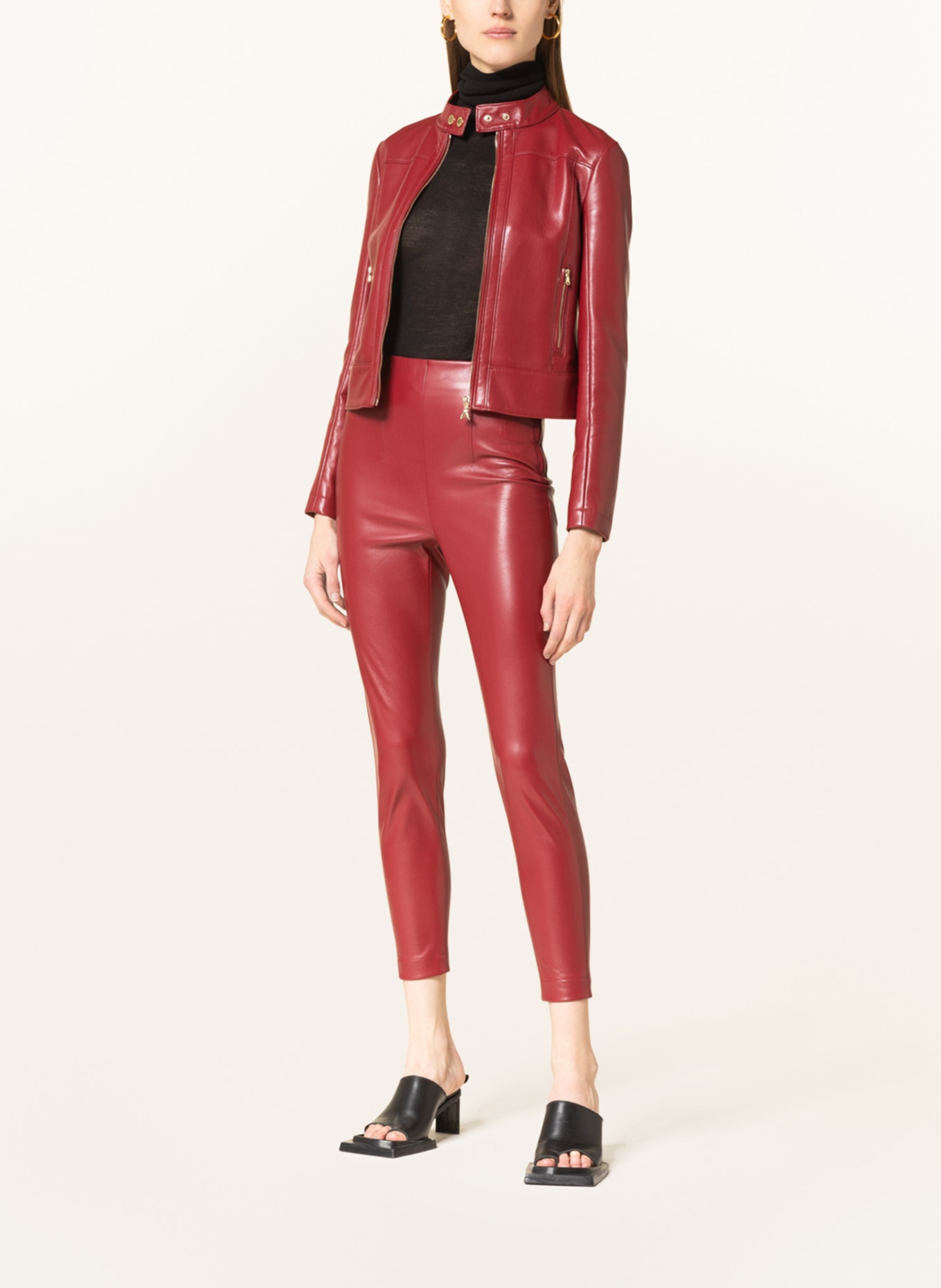FAUX LEATHER LEGGINGS WITH ZIPS  Red  ZARA Angola