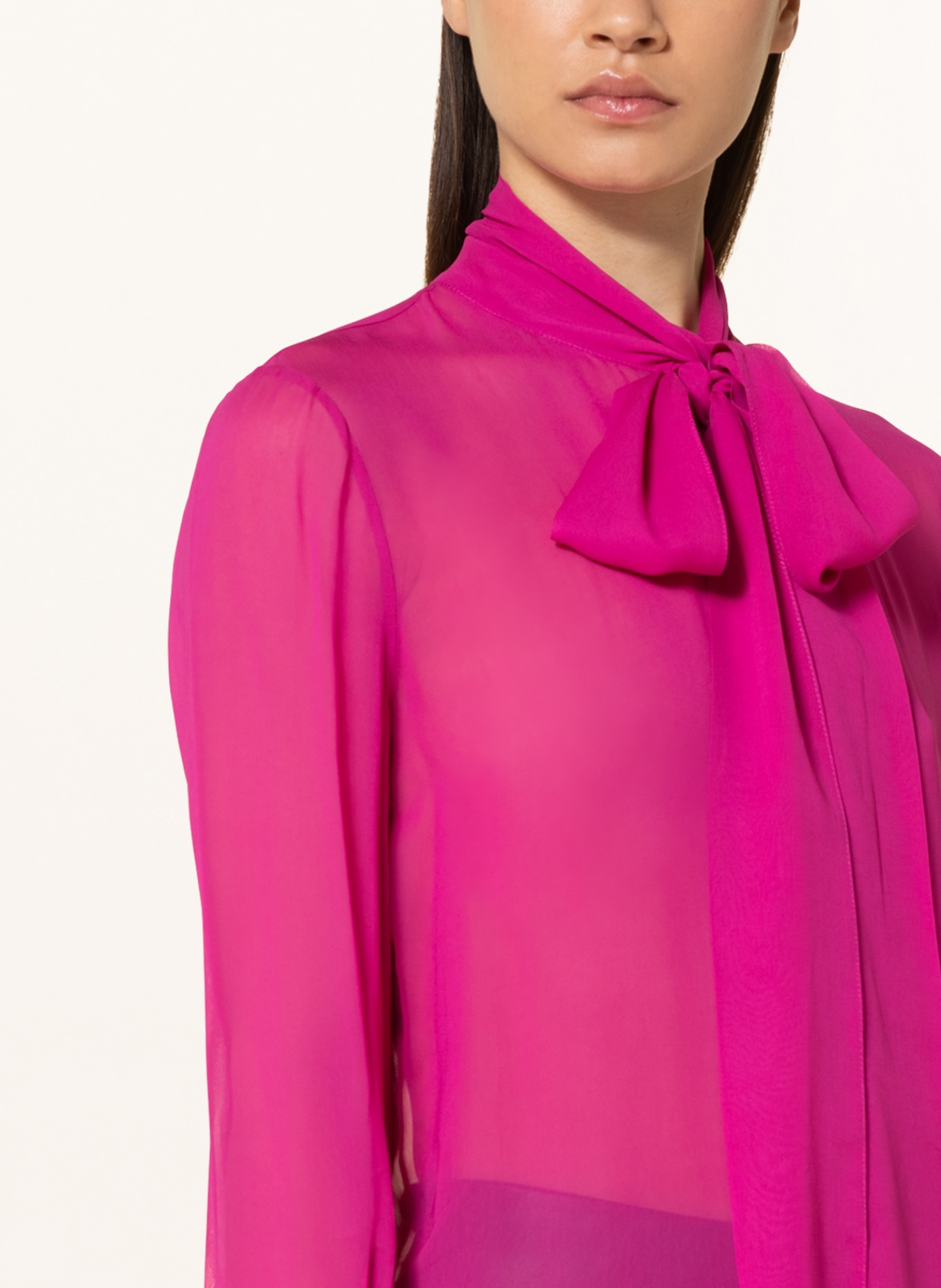 PATRIZIA PEPE Bluzka z wiązaniem pod szyją, Kolor: FUKSJA (Obrazek 4)