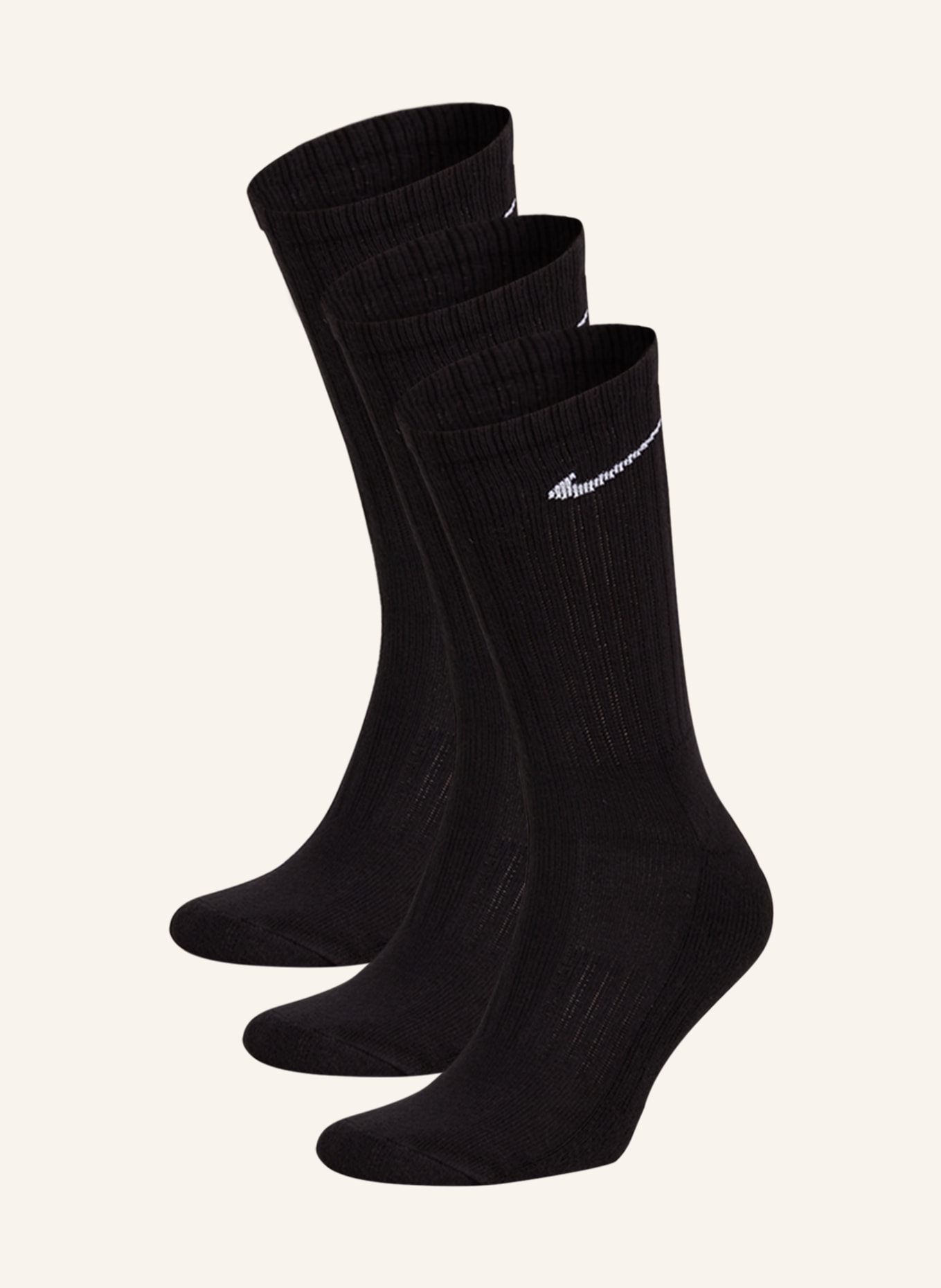 Nike 3er-Pack Sportsocken CUSHIONED, Farbe: 001 SCHWARZ	 (Bild 1)