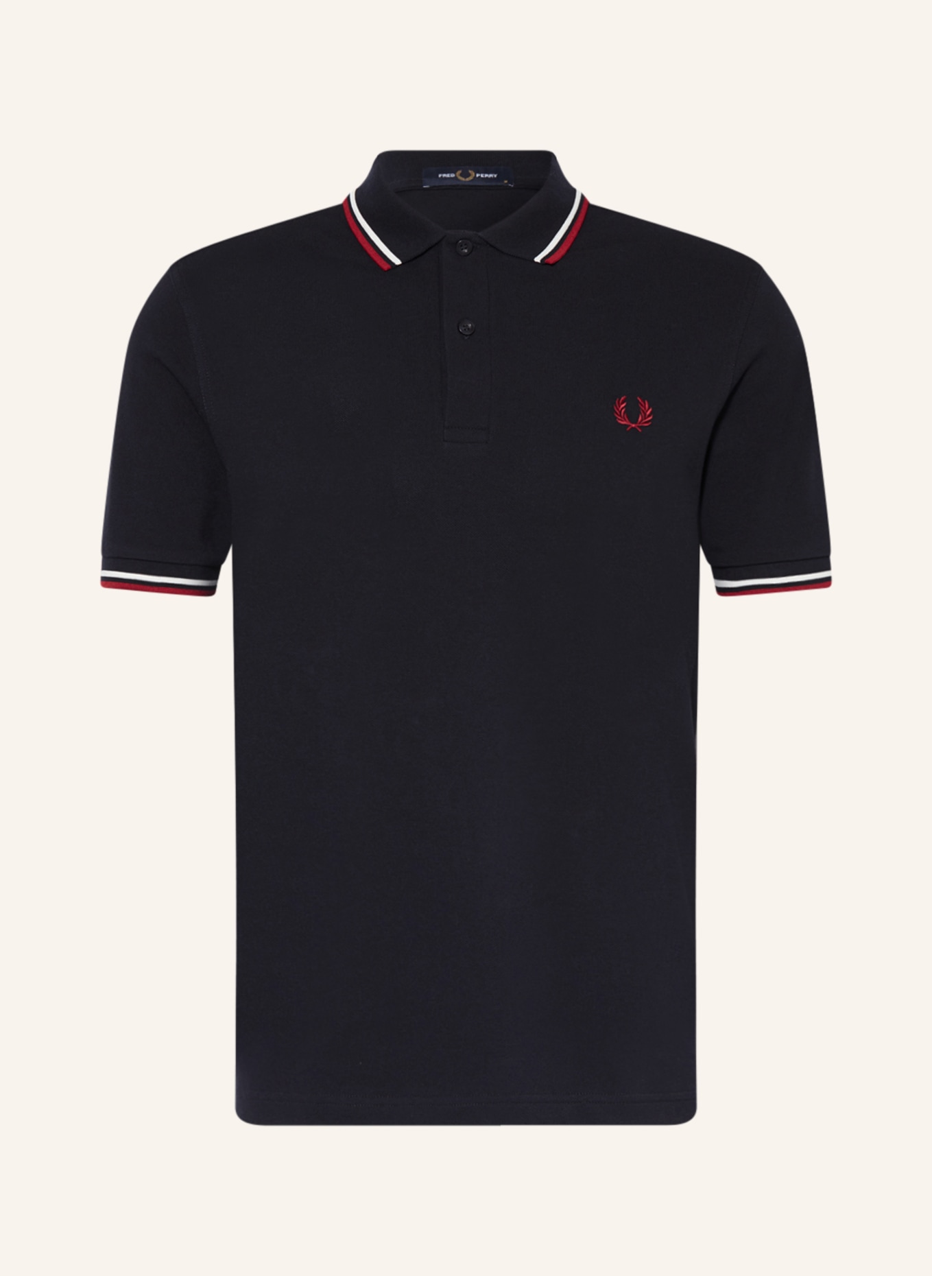 FRED PERRY Polokošile z piké, Barva: TMAVĚ MODRÁ/ TMAVĚ ČERVENÁ (Obrázek 1)