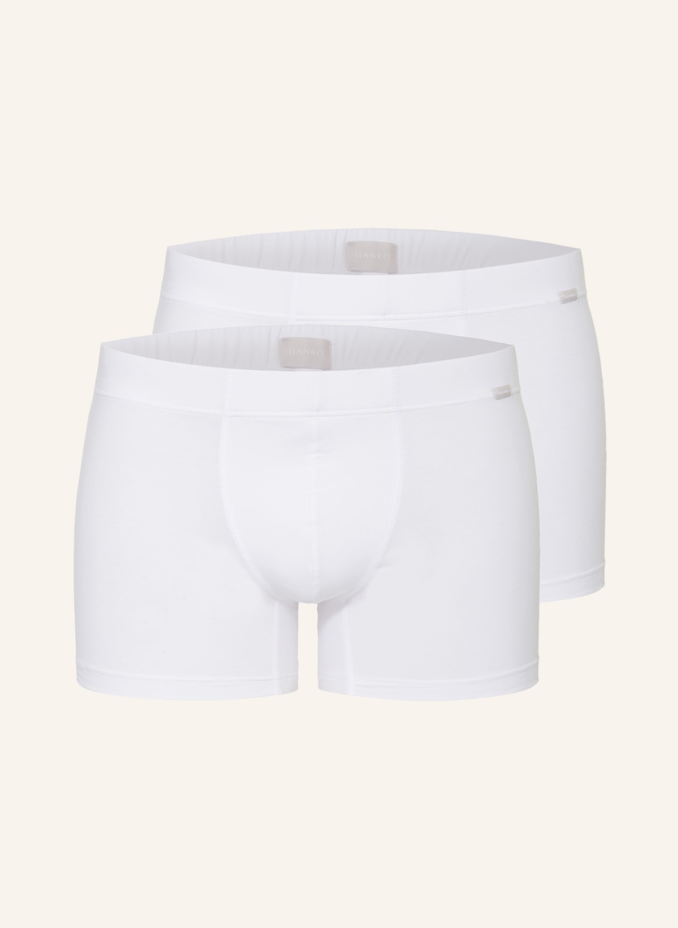 HANRO 2-pack boxer shorts COTTON ESSENTIALS, Color: WHITE (Image 1)