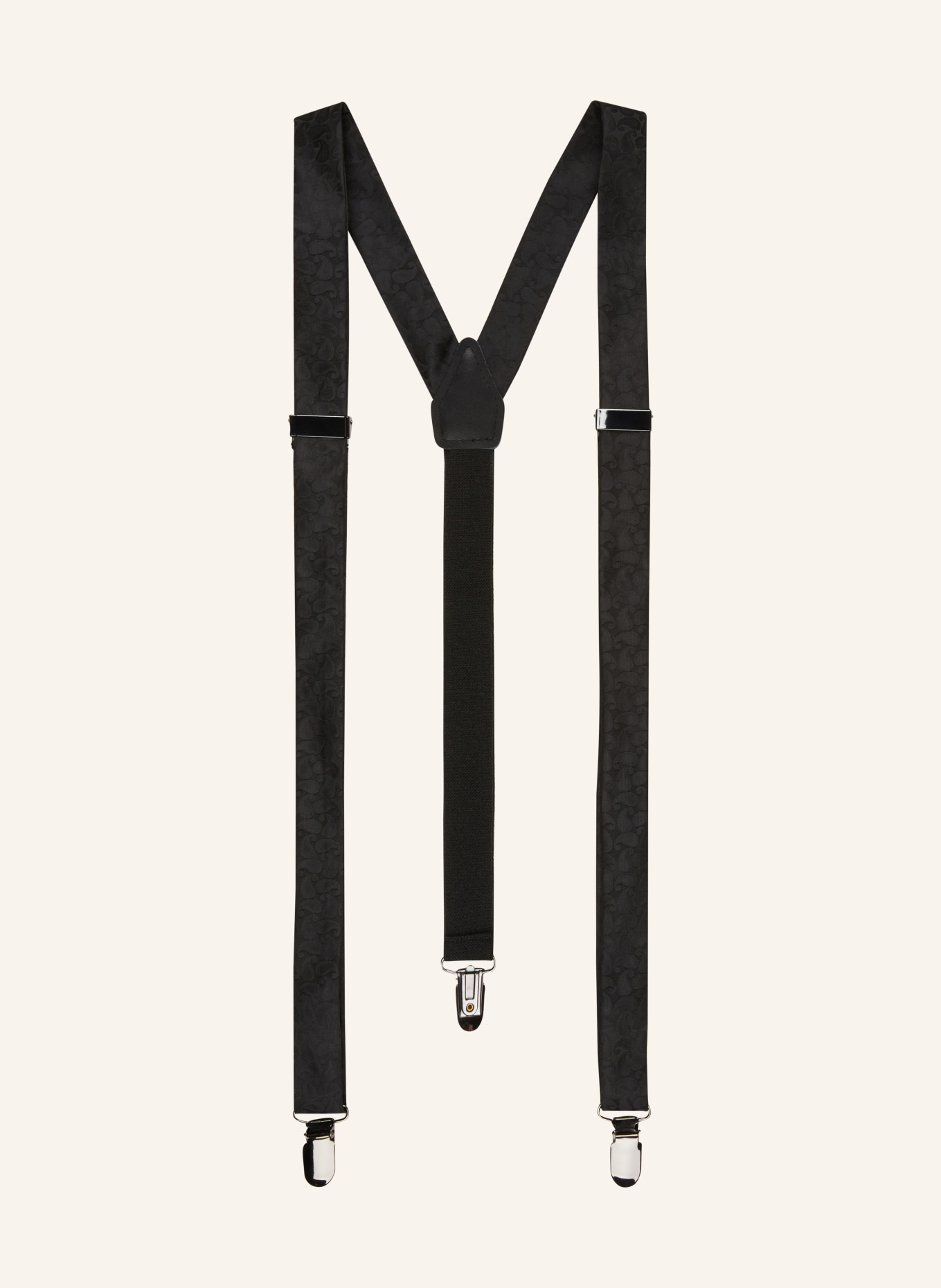 PAUL Zestaw: szelki, mucha i poszetka: CZARNY