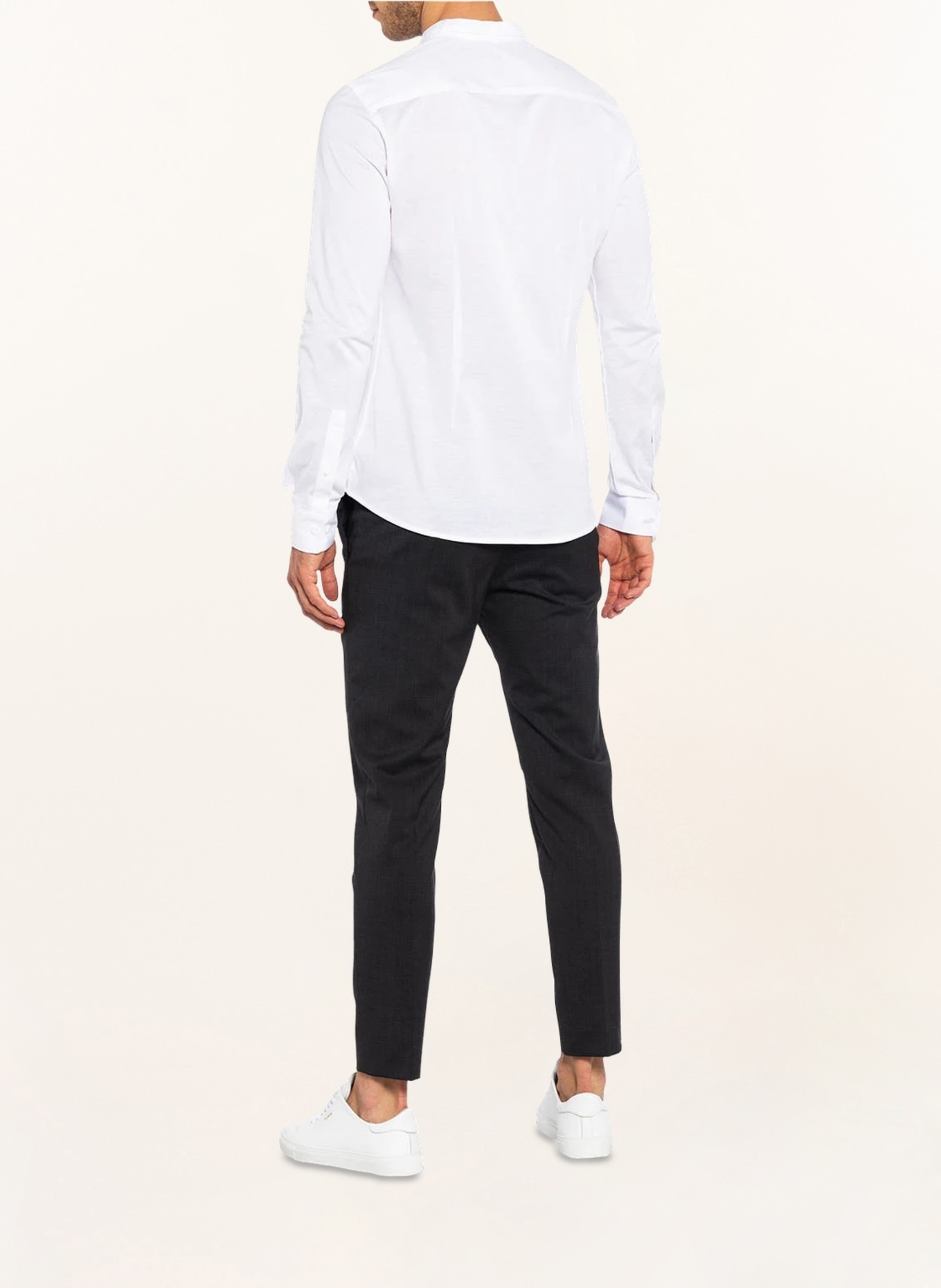 Gottseidank Trachten shirt LENZ extra slim fit with stand-up collar, Color: WHITE (Image 3)