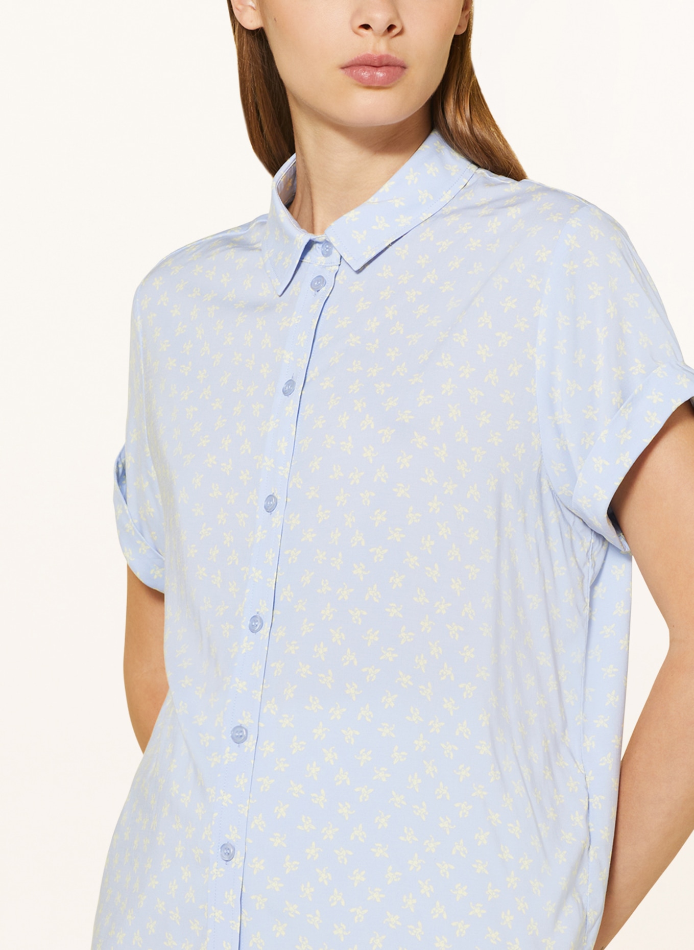 SAMSØE  SAMSØE Shirt blouse MAJAN, Color: LIGHT BLUE/ LIGHT YELLOW (Image 4)