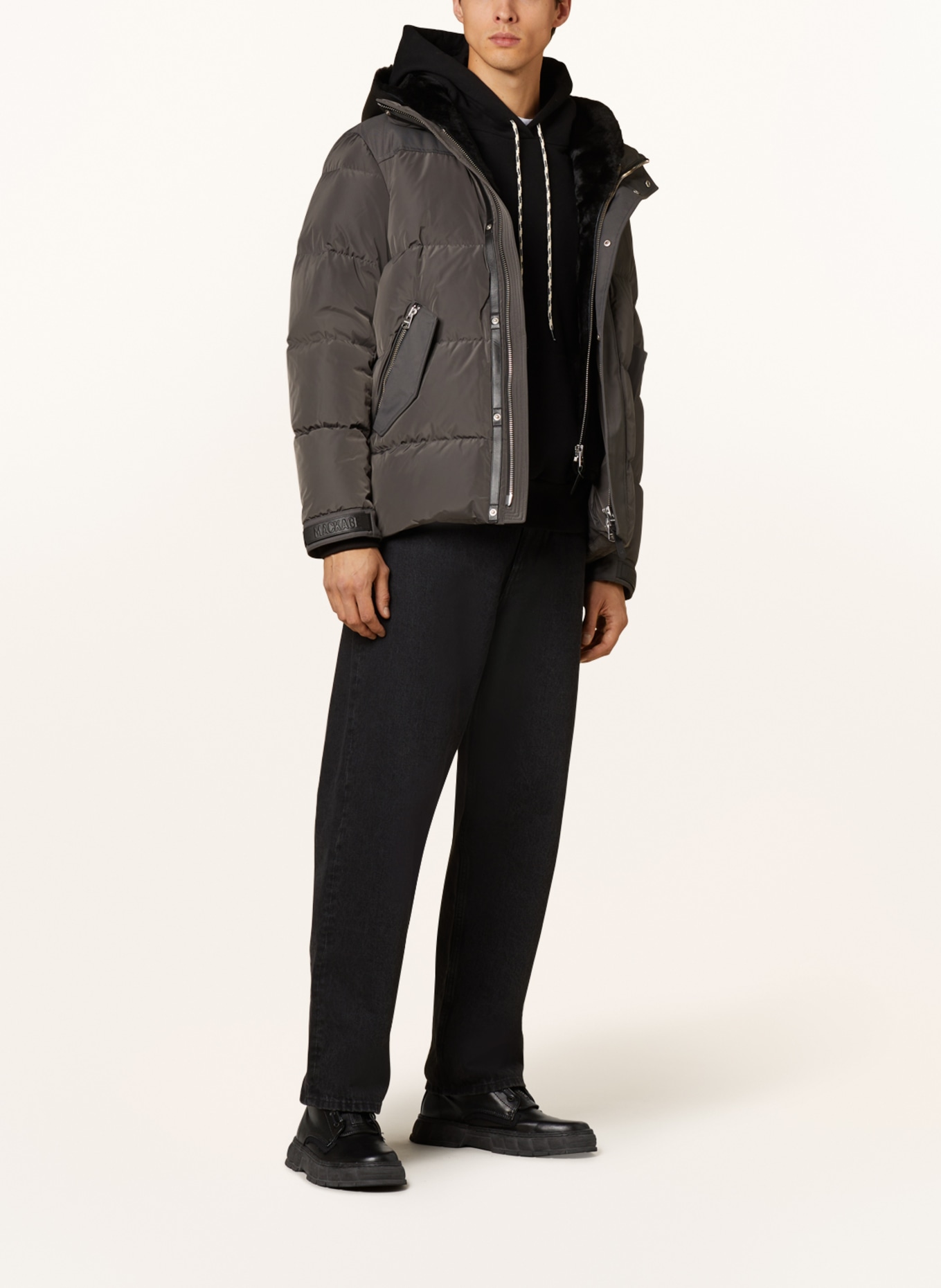 Mackage Down jacket RILEY with sheepskin trim , Color: DARK GRAY (Image 2)
