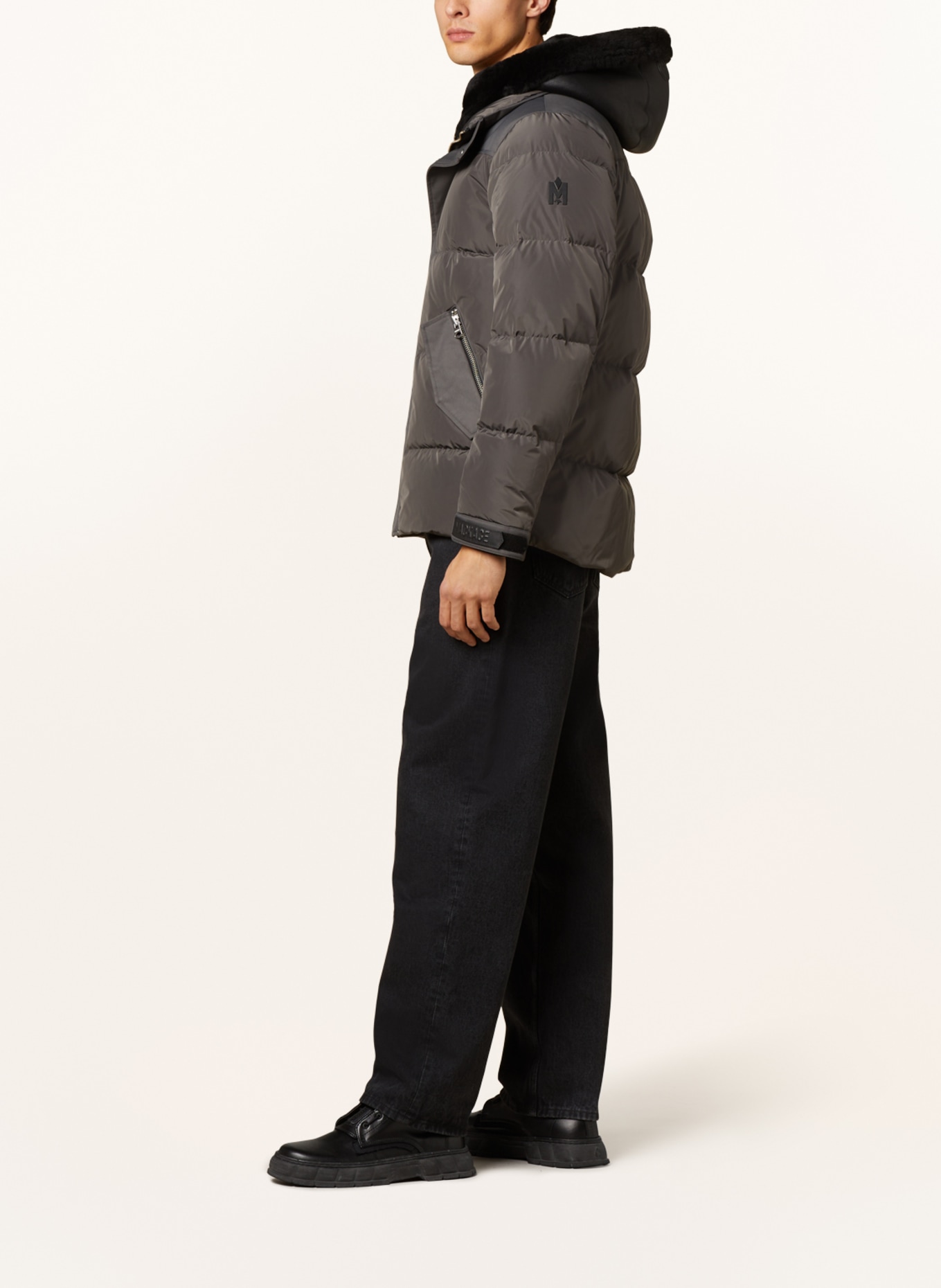 Mackage Down jacket RILEY with sheepskin trim , Color: DARK GRAY (Image 4)