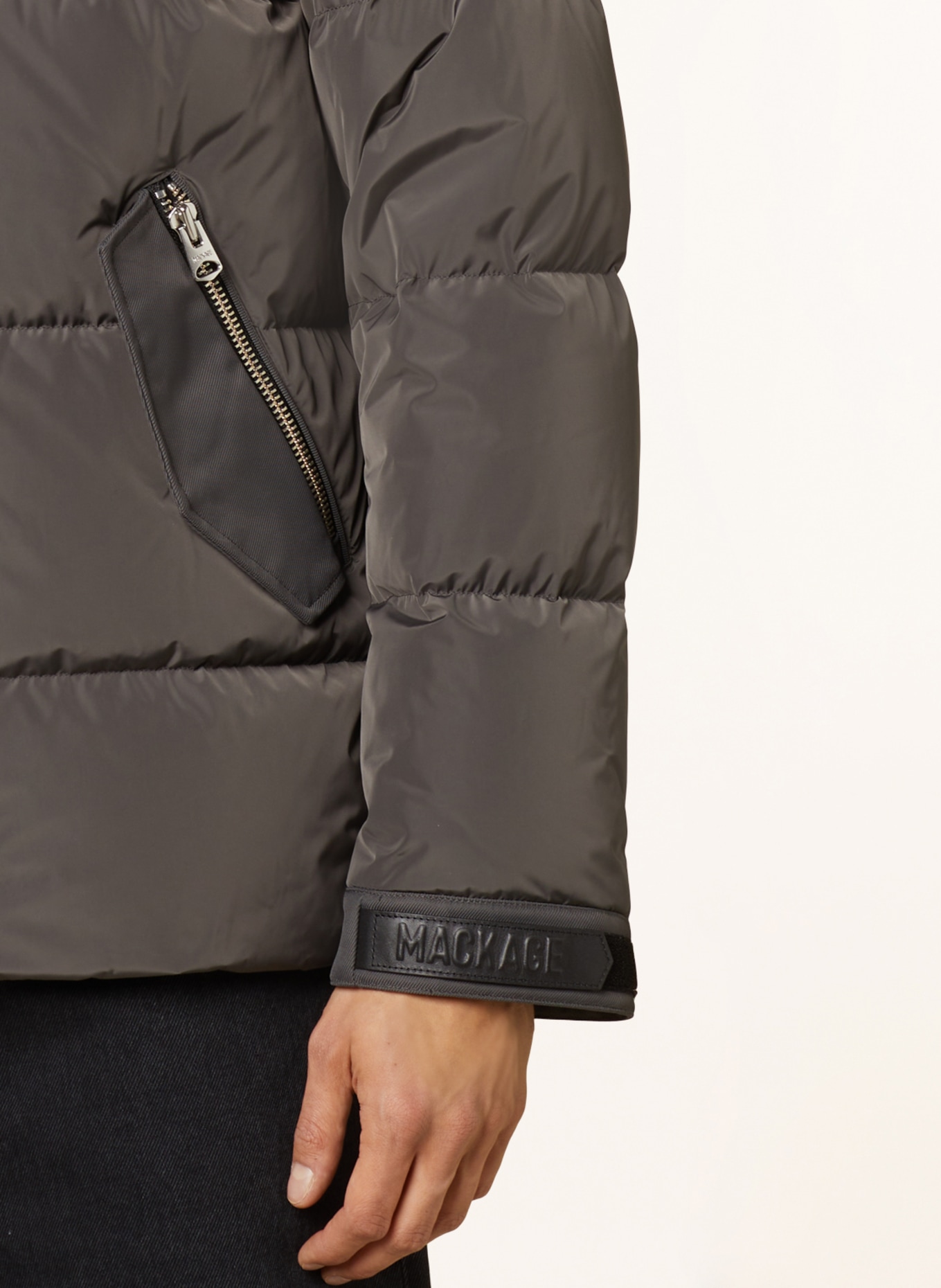 Mackage Down jacket RILEY with sheepskin trim , Color: DARK GRAY (Image 5)