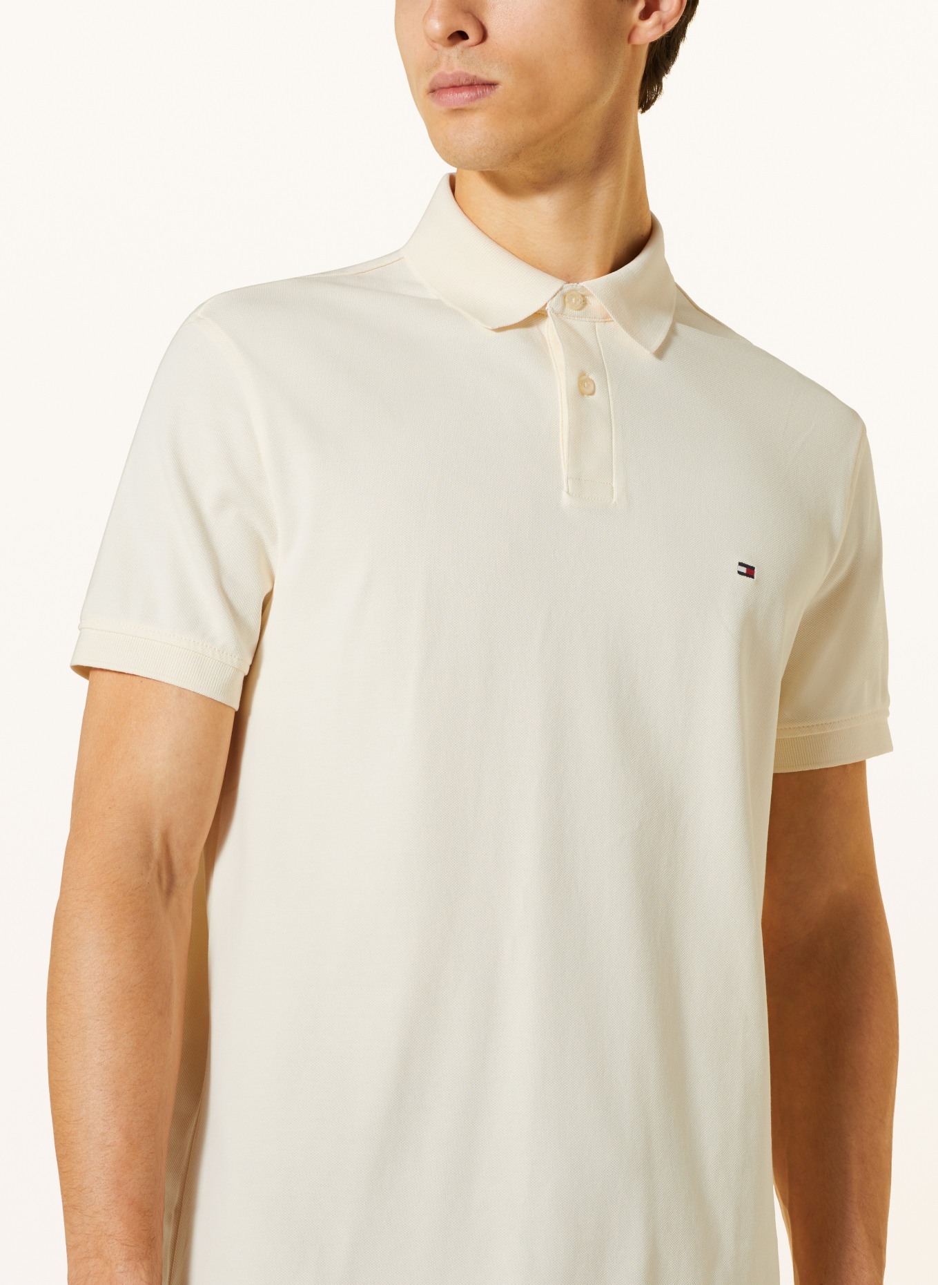 TOMMY HILFIGER Piqué polo shirt regular fit, Color: CREAM (Image 4)