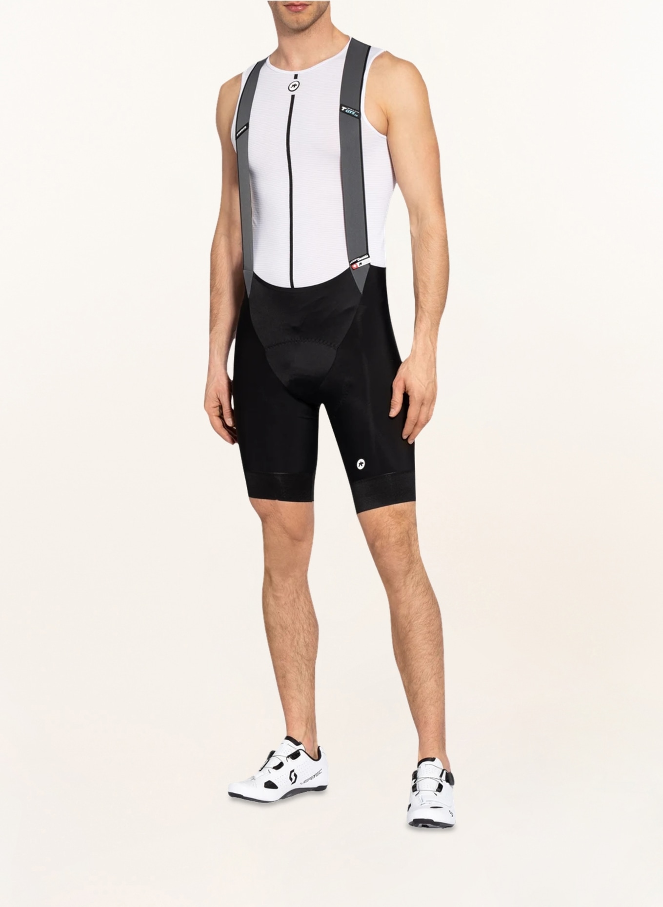 ASSOS Cycling shorts MILLE C2 GTS with padded insert and straps, Color: BLACK/ LIGHT GRAY/ GRAY (Image 2)