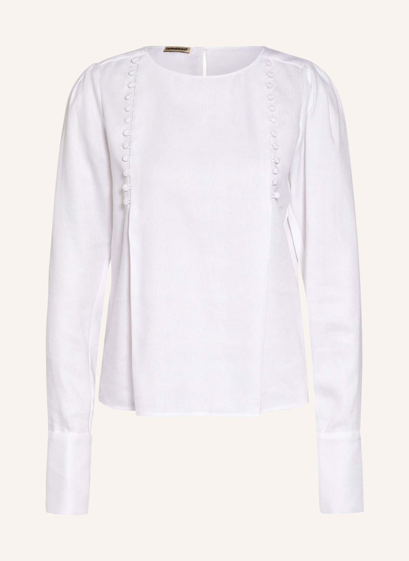 Gottseidank Shirt blouse APOLLONIA with linen, Color: WHITE (Image 1)